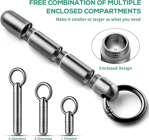 Miniatura 2 de Micro gris titanio llavero píldora caso+portátil botella de píldora organizador de medicina