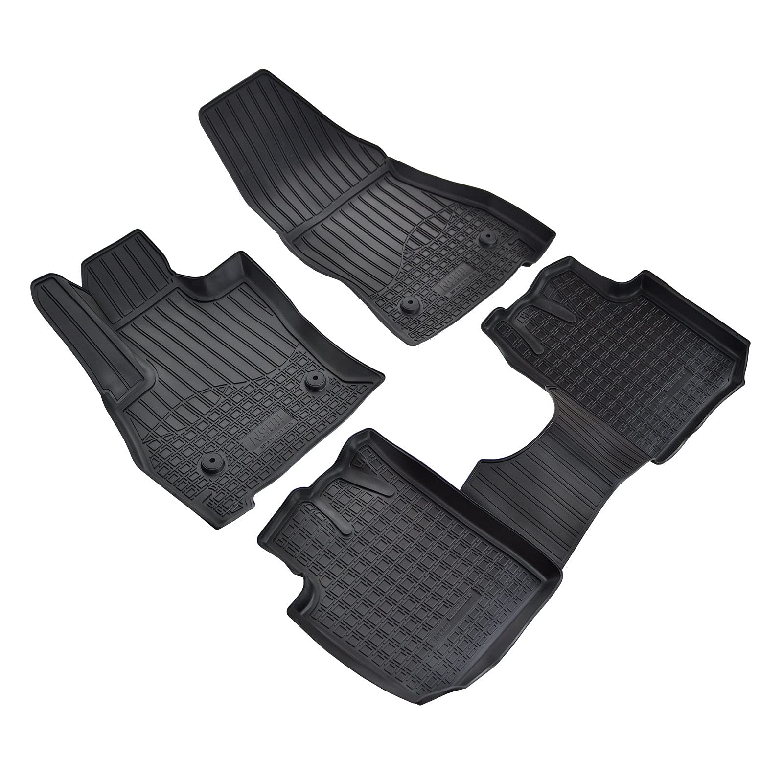 J&J AUTOMOTIVE | NORM 3D Tappeti Tappetini Auto In TPE Gomma Su Misura Per 500L 2017-2022, Kit di 4 Pezzi, Inodore, Nero, Antiscivolo