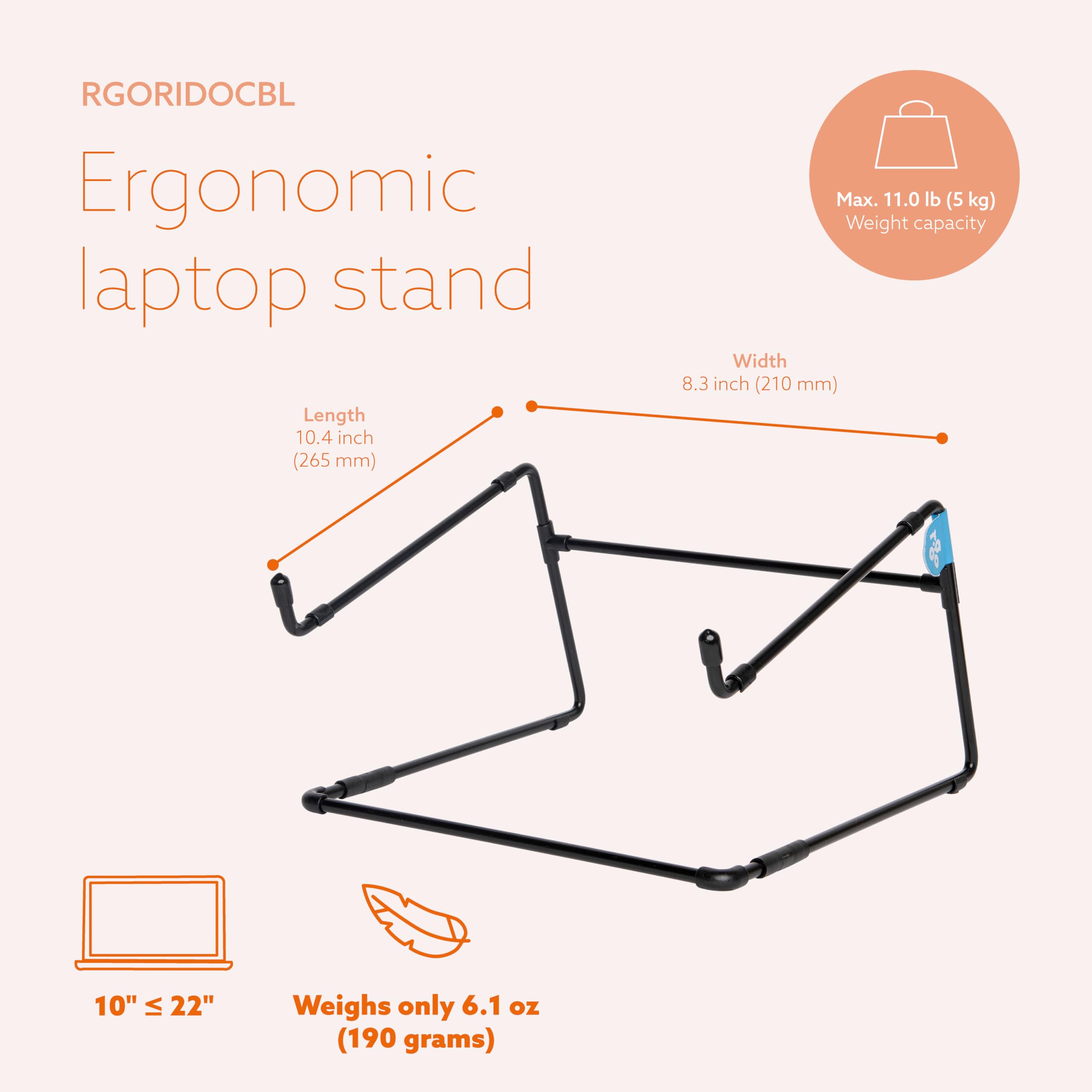 R Go Tools Steel Office Laptop Stand, Black, W128444825 (Black)