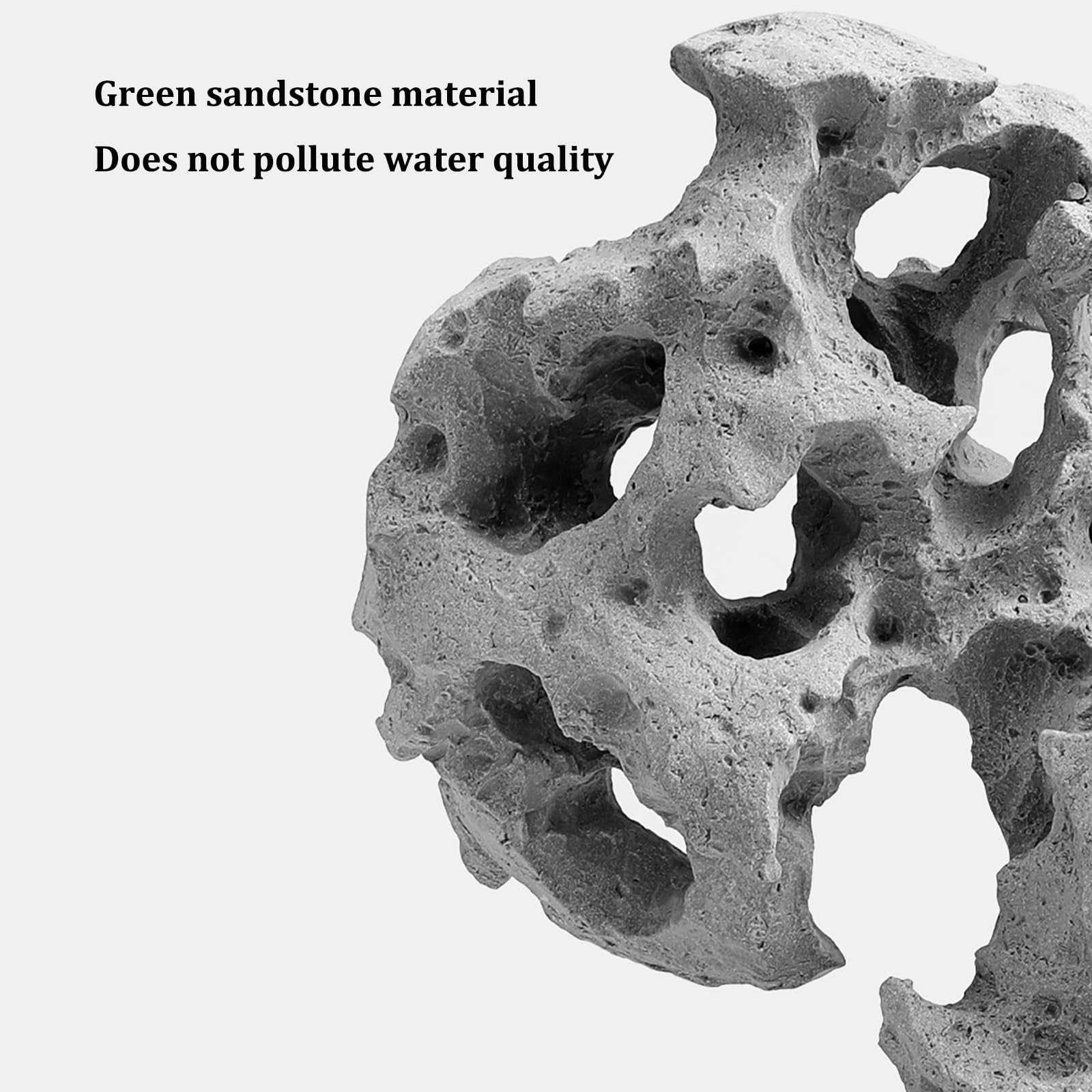Roca Montaña Artificial para Acuario con Cuevas y Plantas Acuáticas Decorativas - Escondite para Peces,L