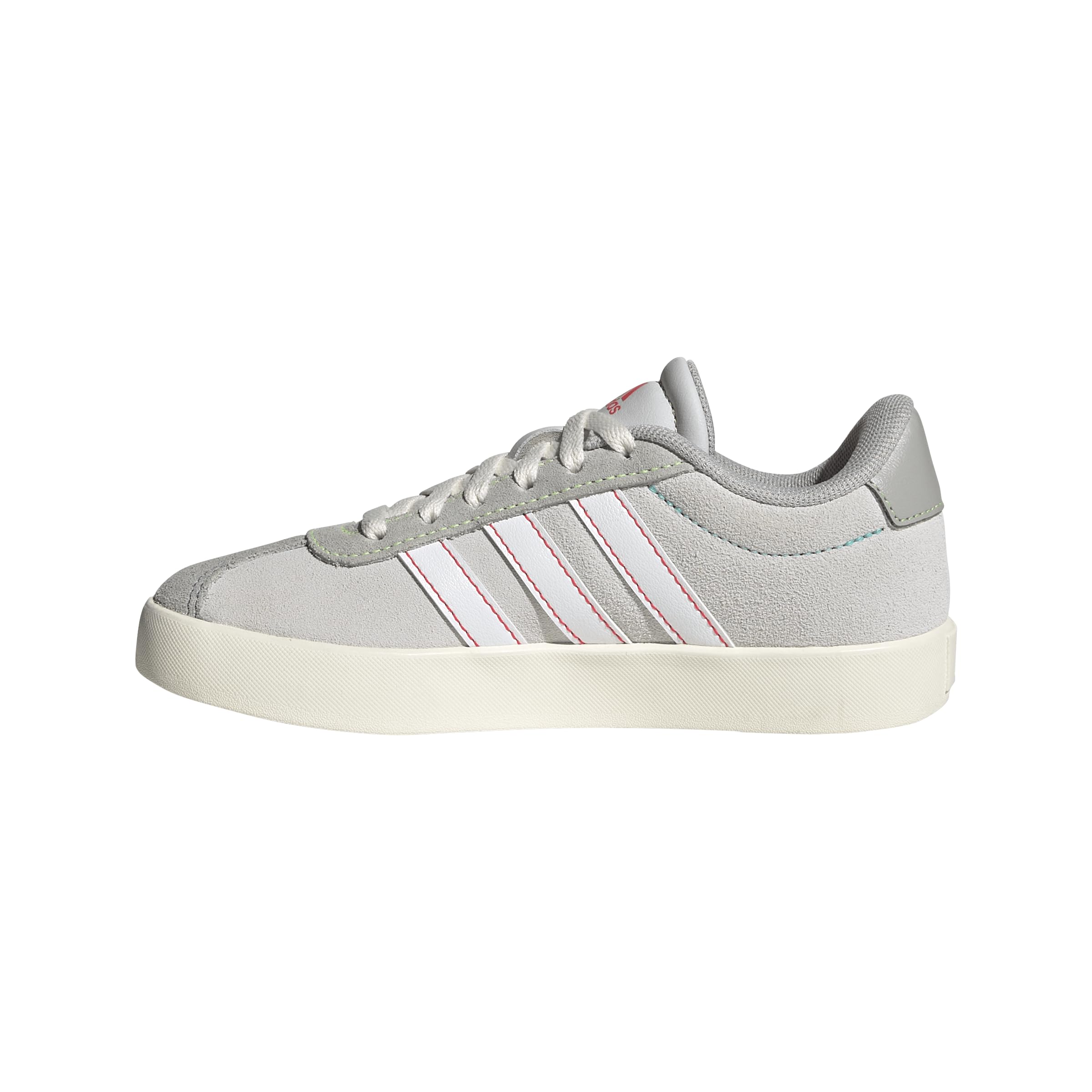 adidas VL Court 3.0 Sneaker, Dash Grey/White/Lime Burst, 6.5 US Unisex Big Kid