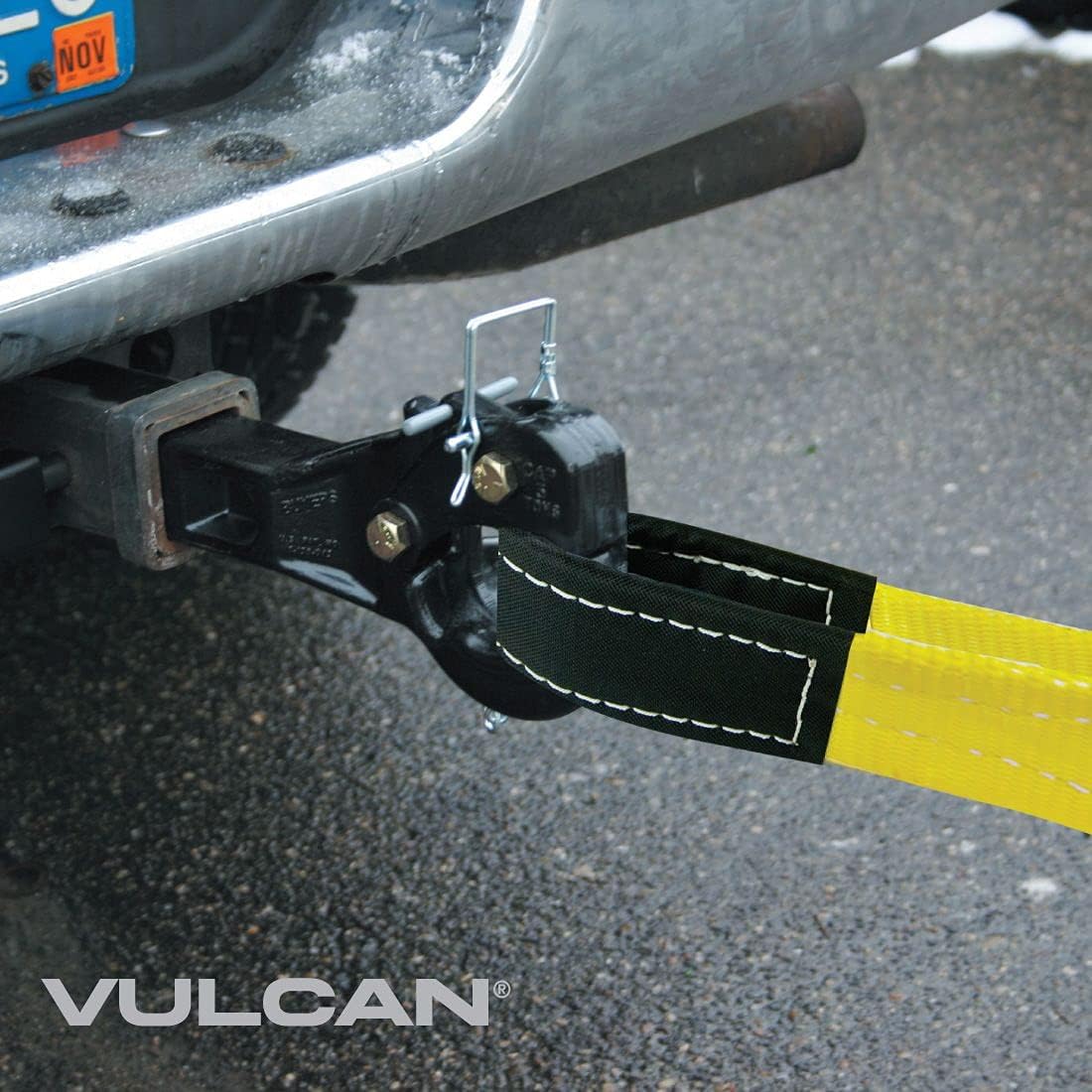 Vulcan Heavy Duty Tow Strap Kit - Includes 3" x 30' Tow Strap, Heavy Duty Shackles, and Storage Bag - 7,500 lbs. Towing Capacity