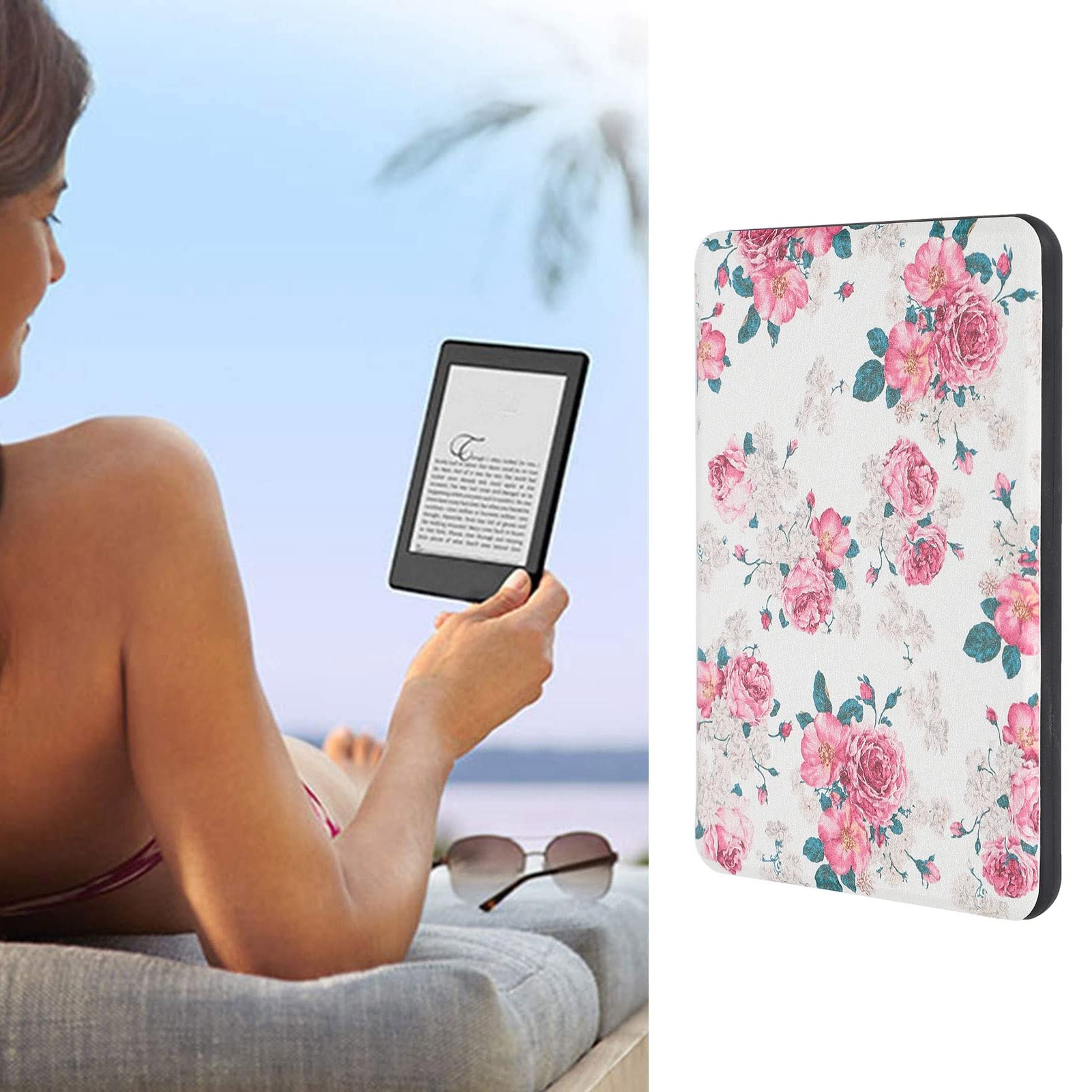 Maniche per Lettore Elettronico, Custodia per Lettore Elettronico Lavorazione in Pelle in Microfibra Squisita Anti Caduta Semplice per Kindle Paperwhite Reader
