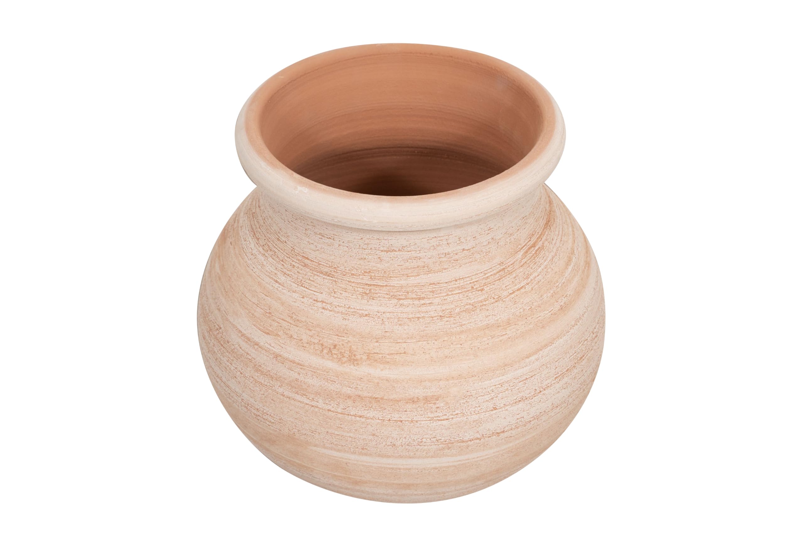 Biscottini Vaso in Terracotta artigianale 31x31x29 cm - Vaso da Esterno e Interno rotondo - Vasi Decorativi Made in Italy - Vasi per fiori Esterno - Fioriera per piante Terracotta - Fioriera balcone
