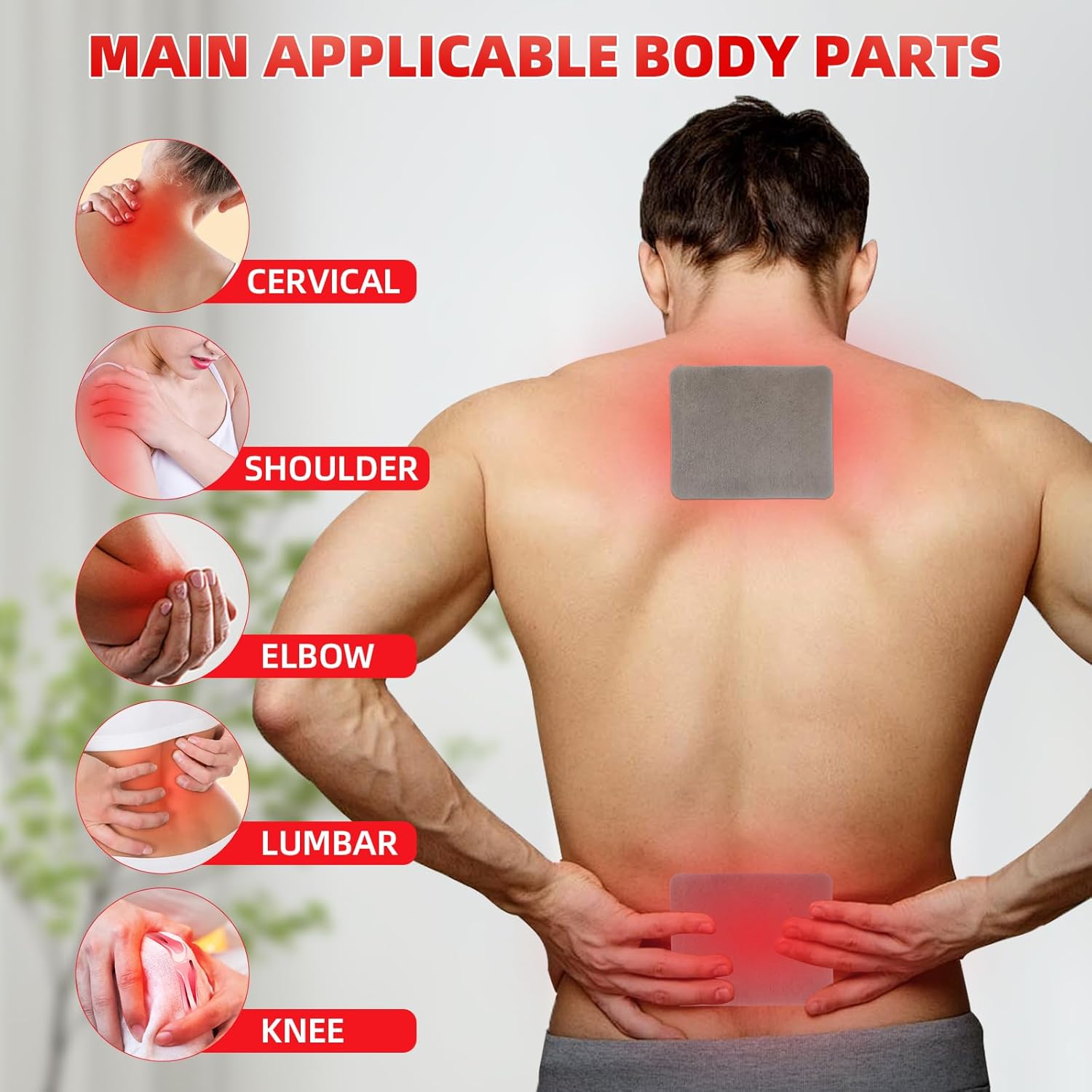 Pain Relief Patches for Muscle Joint Back Shoulder Knee Hot Patch,40counts,Temporary Relief -Adhesive Heat Patches Made with Natural Herbs,12 Hour Fast-Acting Muscle and Joint Pain Relief image 4 of 8 B0FDKXBSFD