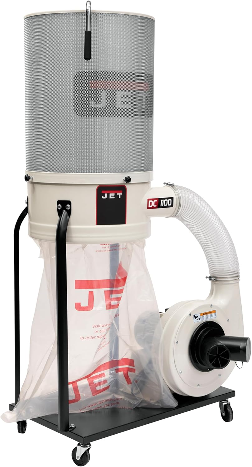 JET DC-1100VX-CK Vortex Cone Dust Collector with 2-Micron Canister Filter, 1-1/2 HP Motor for Superior Shop Air Quality