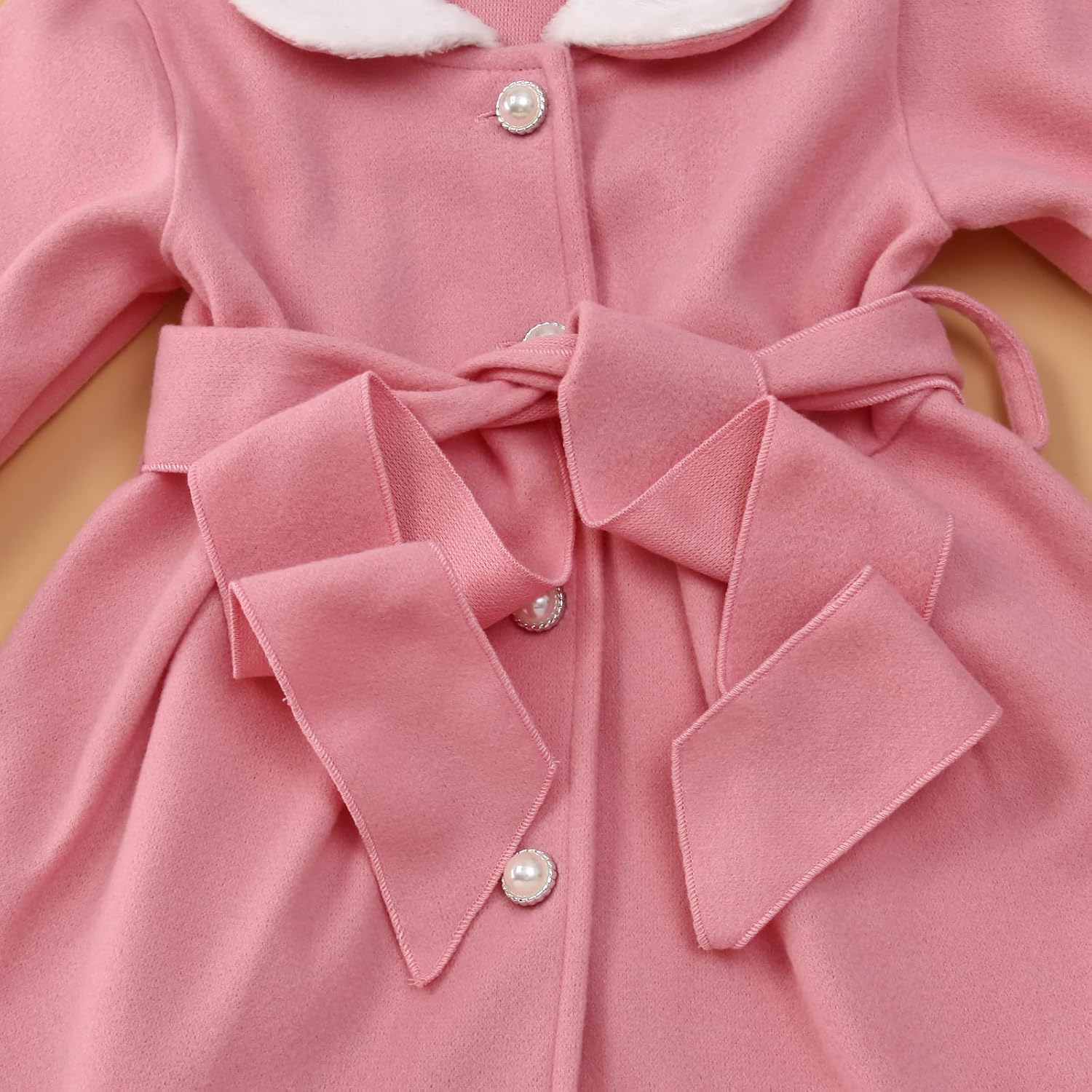 Toddler Baby Girl Clothes Jacket Coat Long Sleeve Solid Color Buttons Dress Coat Fall Winter Outfit - Image 5