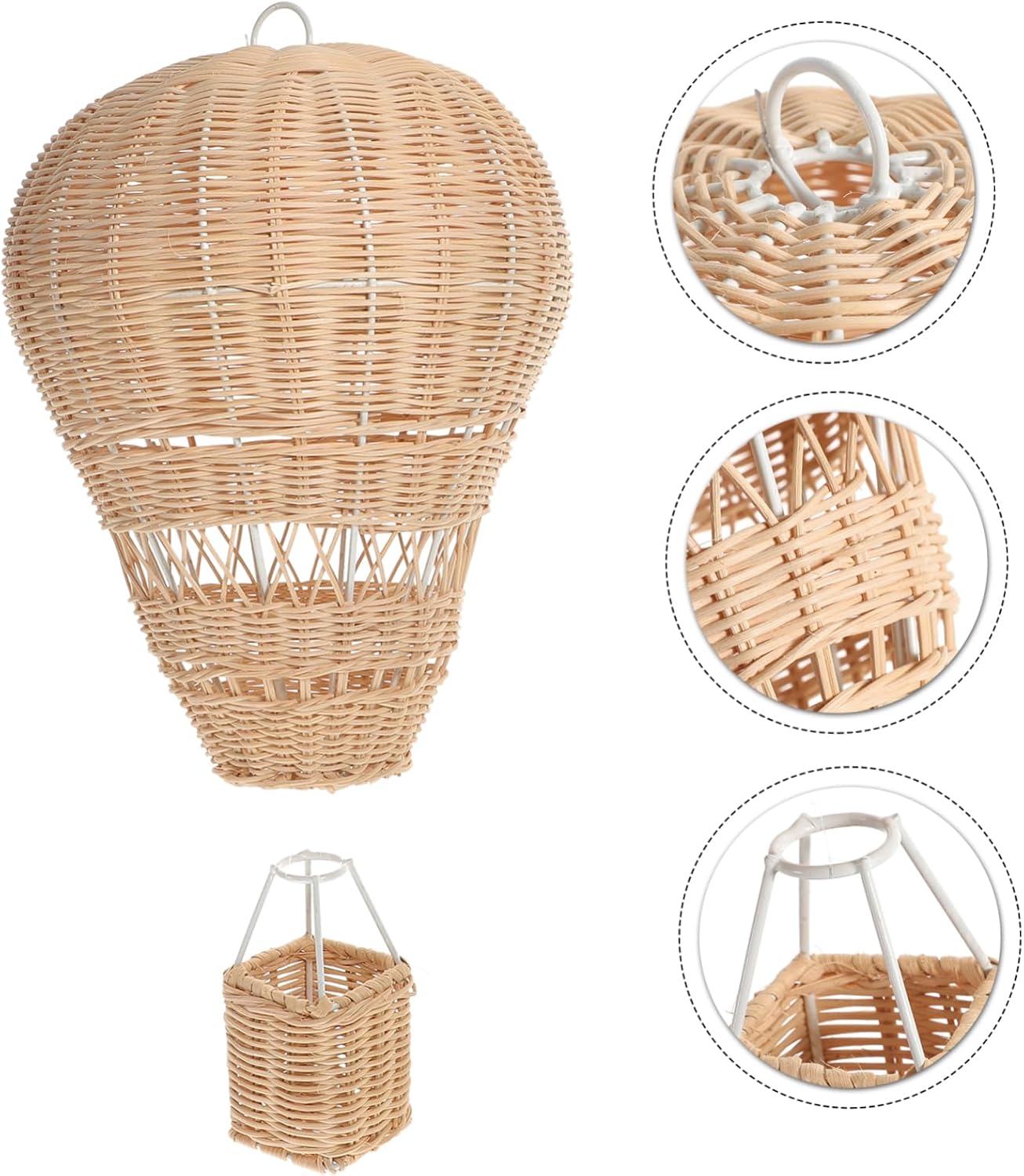 DOITOOL Handmade Rattan Hot Air Balloon Decor Hanging Ornament for Kids Room Wall Art Party Supplies