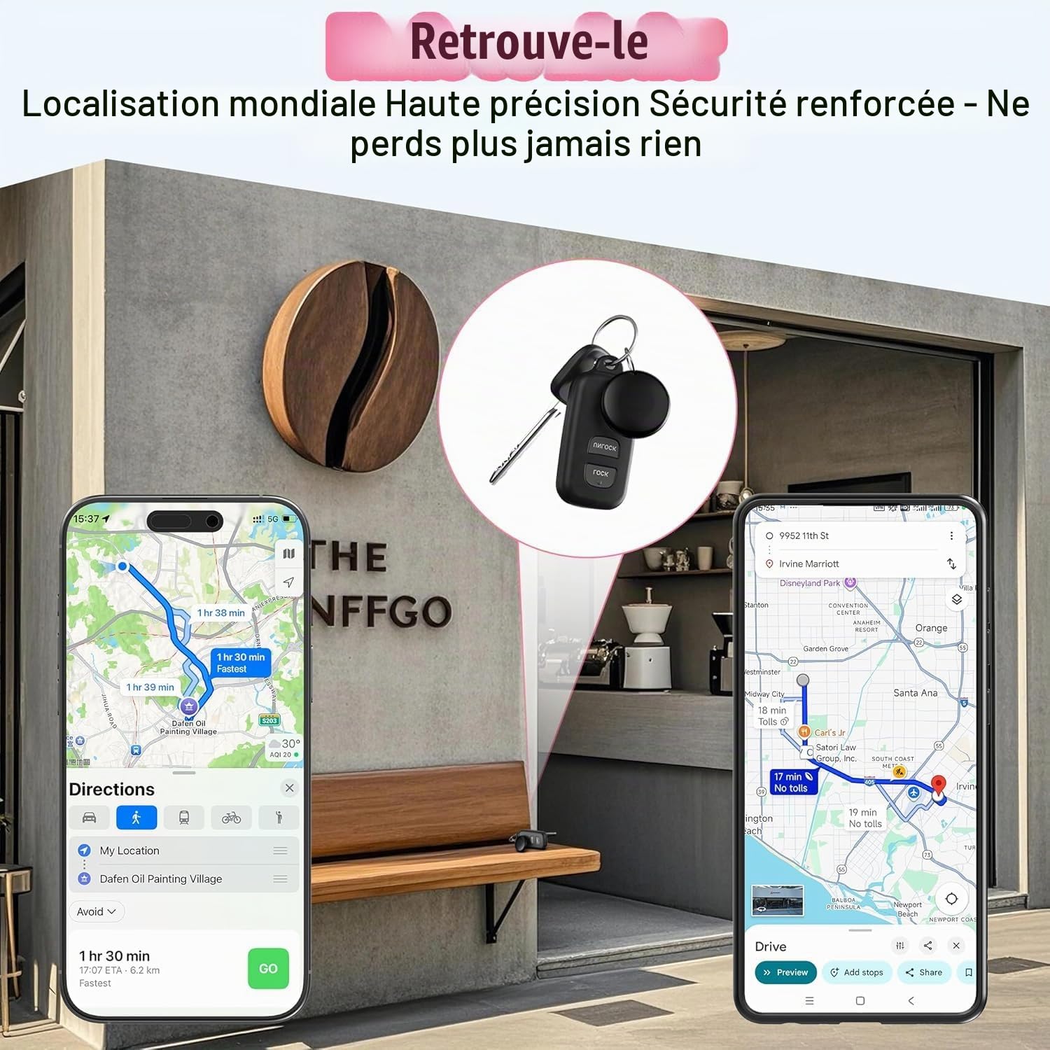 2026 Air Tracker Smart Tag pour Android et iOS Lot de 4 trackers Bluetooth double système compatible avec Apple Où est ? & Android Google Find Hub, localisateur de clés pour clés/portefeuille/vélo