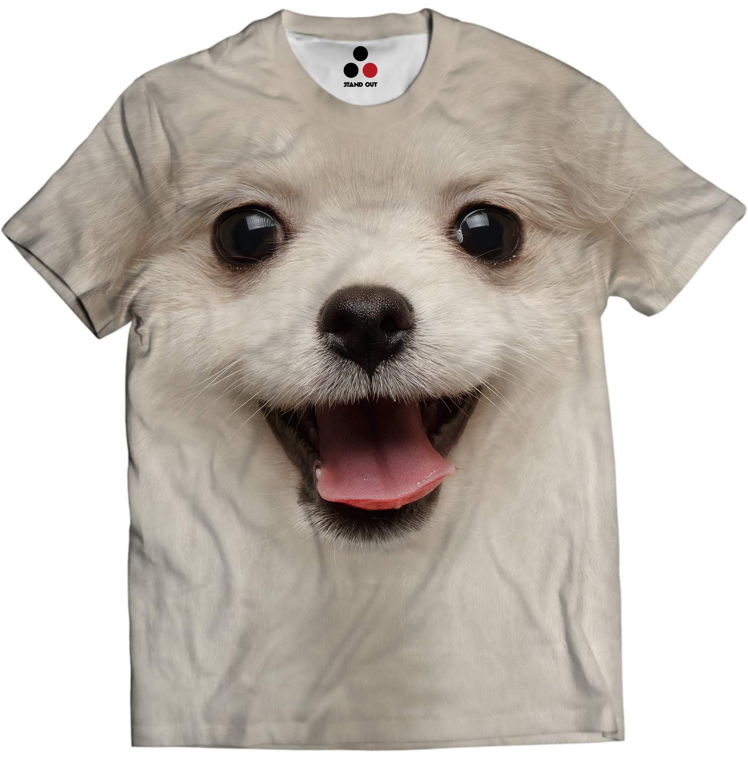 STAND OUT Mens Allover Dogs Images Printed T-Shirts (XXX-Large, Pomeranian) (B0B37XK6CD) Amazon Price History, Amazon Price Tracker