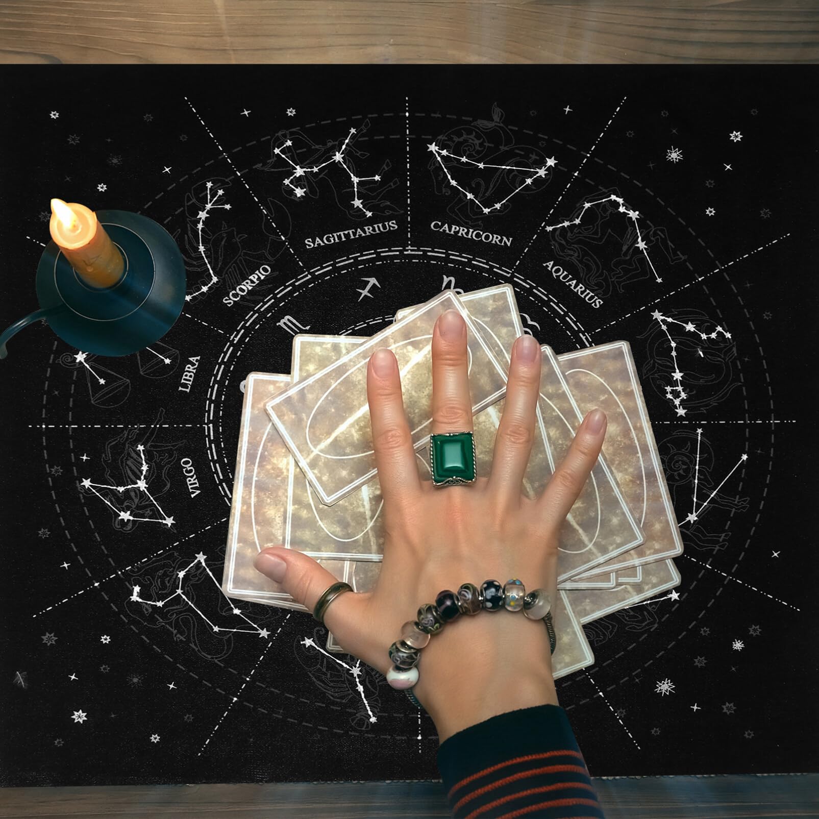Alipis 1kawałek Mysterious Tarot Divination Tablecloth Flannel Antypoślizgowy Idealny Do Gier Planszowych i Imprez Magiczna Atmosfera Dla Miłośników Tarota