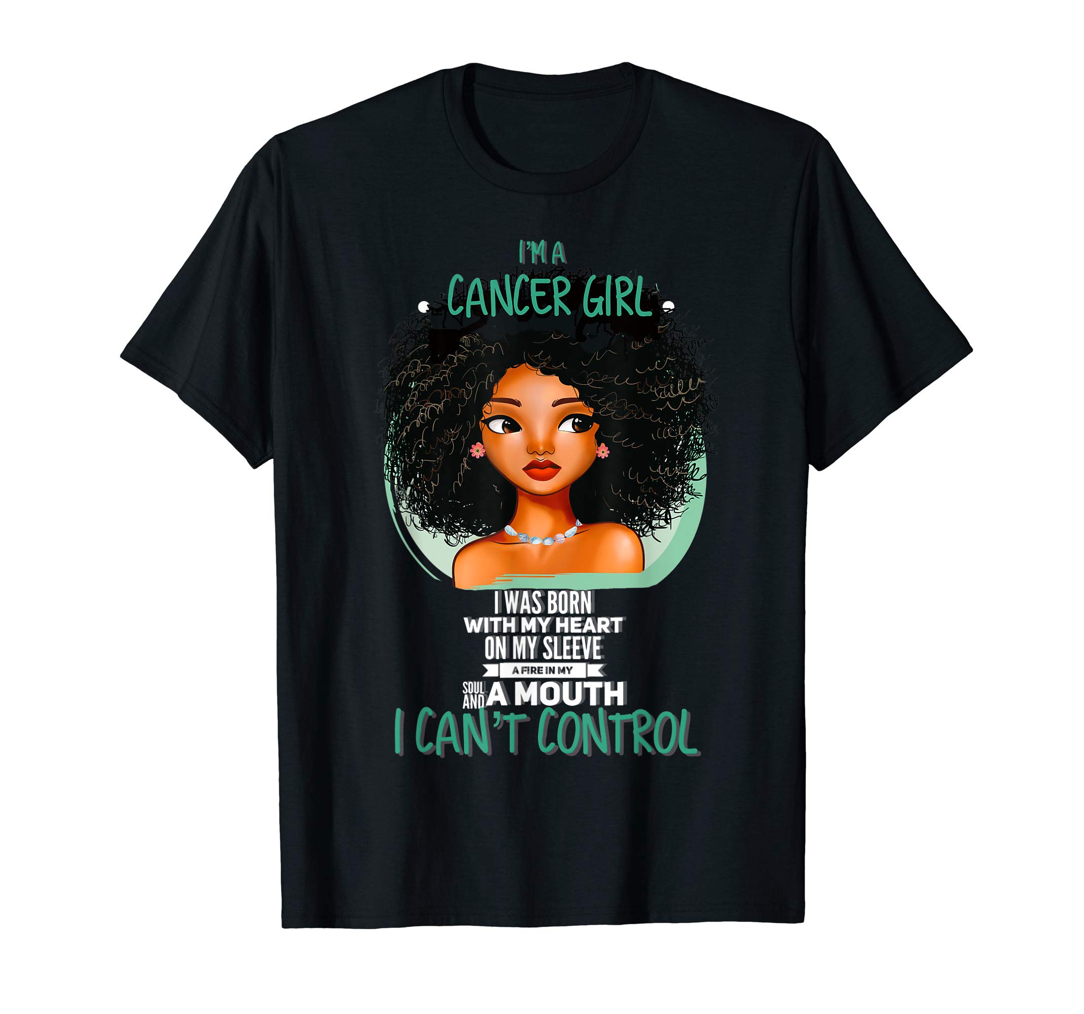 Horoscope Cancer Signs Shirts CoCancer Zodiac Sign Shirts for Afro American Girls and Women T-ShirtOEKO-TEX STANDARD 100