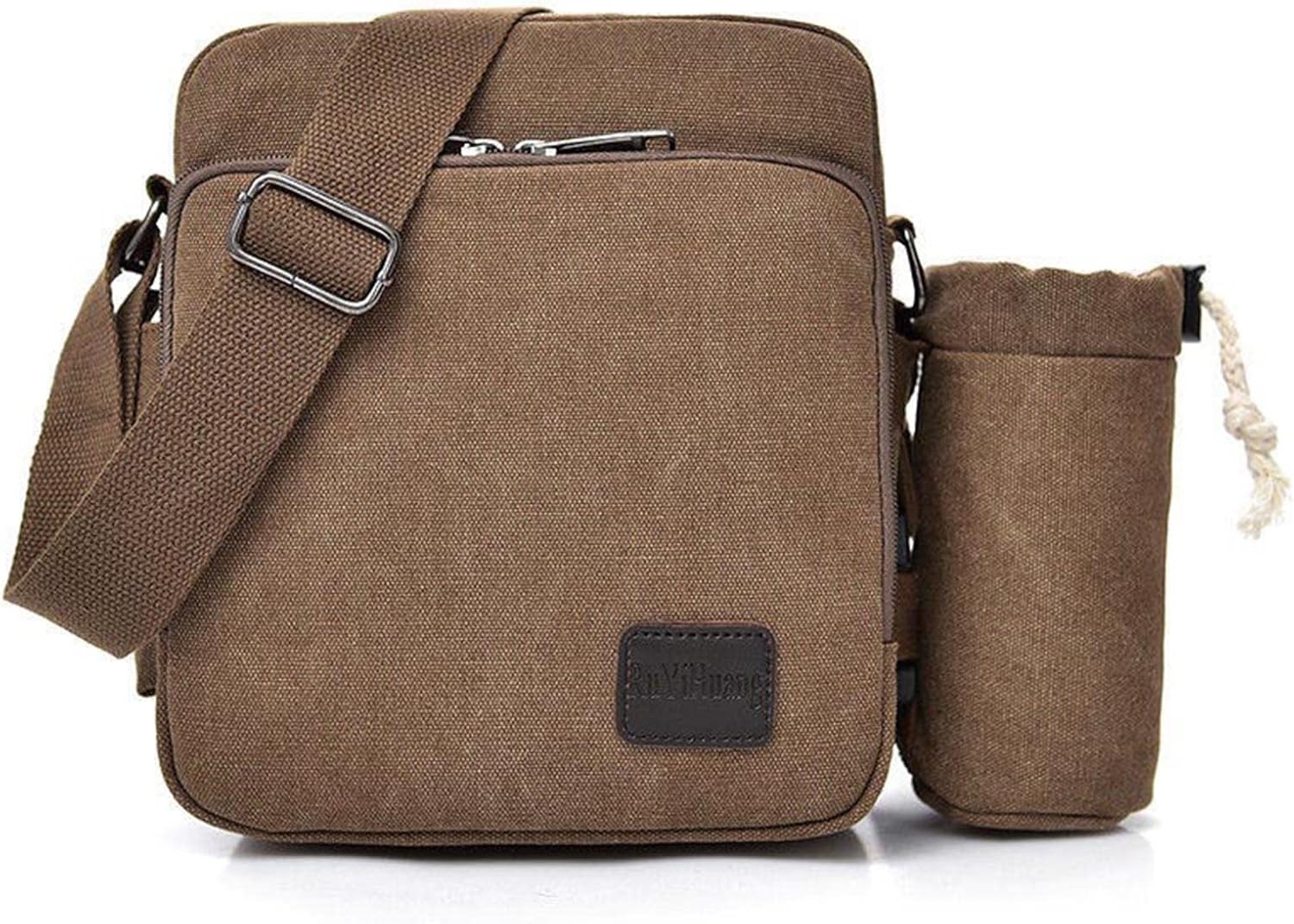 Ashioup Bolsa de mensajero de lona para hombre con bolsillos integrados para cartera, multifuncional, bolsa cruzada para deportes al aire libre