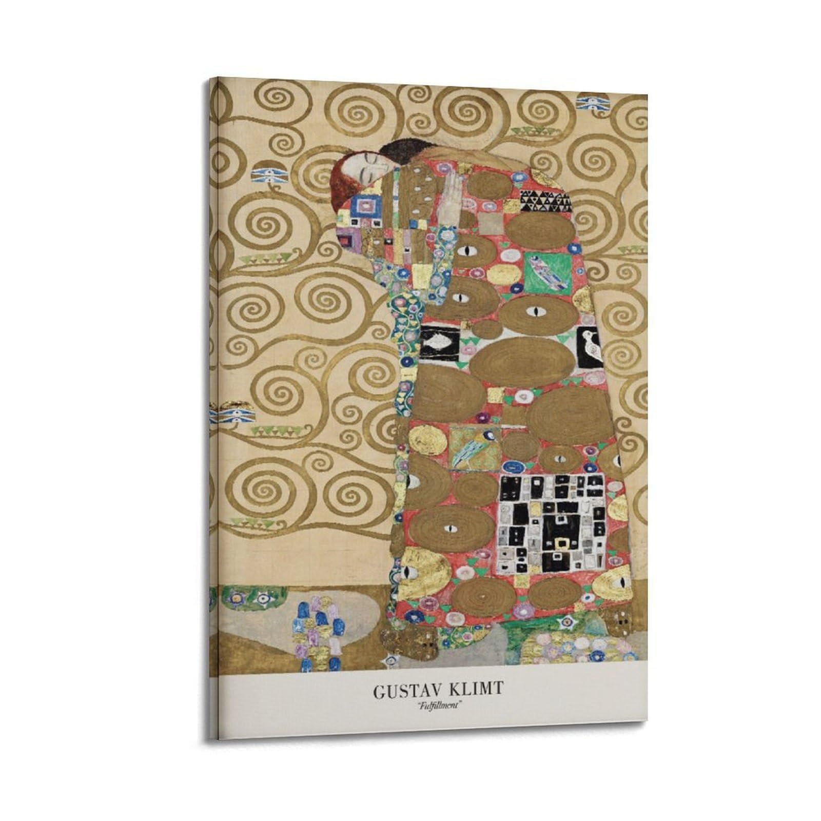 xiaoxiaoshen Gustav Klimt 'the Kiss' Nouveau Decor Canvas Poster Wall Art Prints Room Aesthetic Murals Bedroom And Living Decorations 24x36inch(60x90cm)