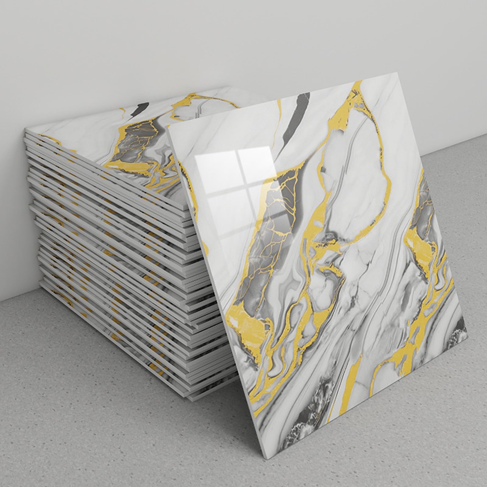 Marble Tile Stickers, Pack of 30 Marble Peel and Stick Backsplash Tiles Cm By