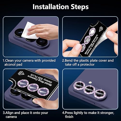 Vista 775 de para Samsung Galaxy Z Flip 7 Protector de Lente de Cámara, Cubierta de Lente de Vidrio Templado con Anillo de Metal Individual, [Fuerte Adhesión] 1
