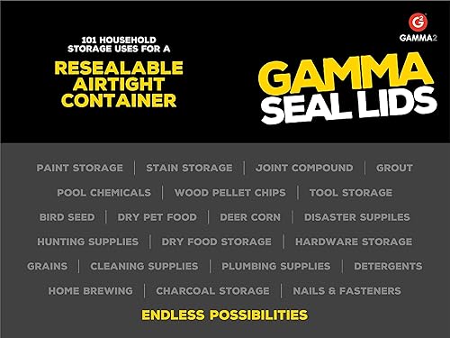 Miniatura 5 de GAMMA2 Tapa Gamma Seal  Tapas para contenedores de almacenamiento de alimentos para mascotas, se adapta a cubos de 3,5, 5, 6 y 7 galones, color