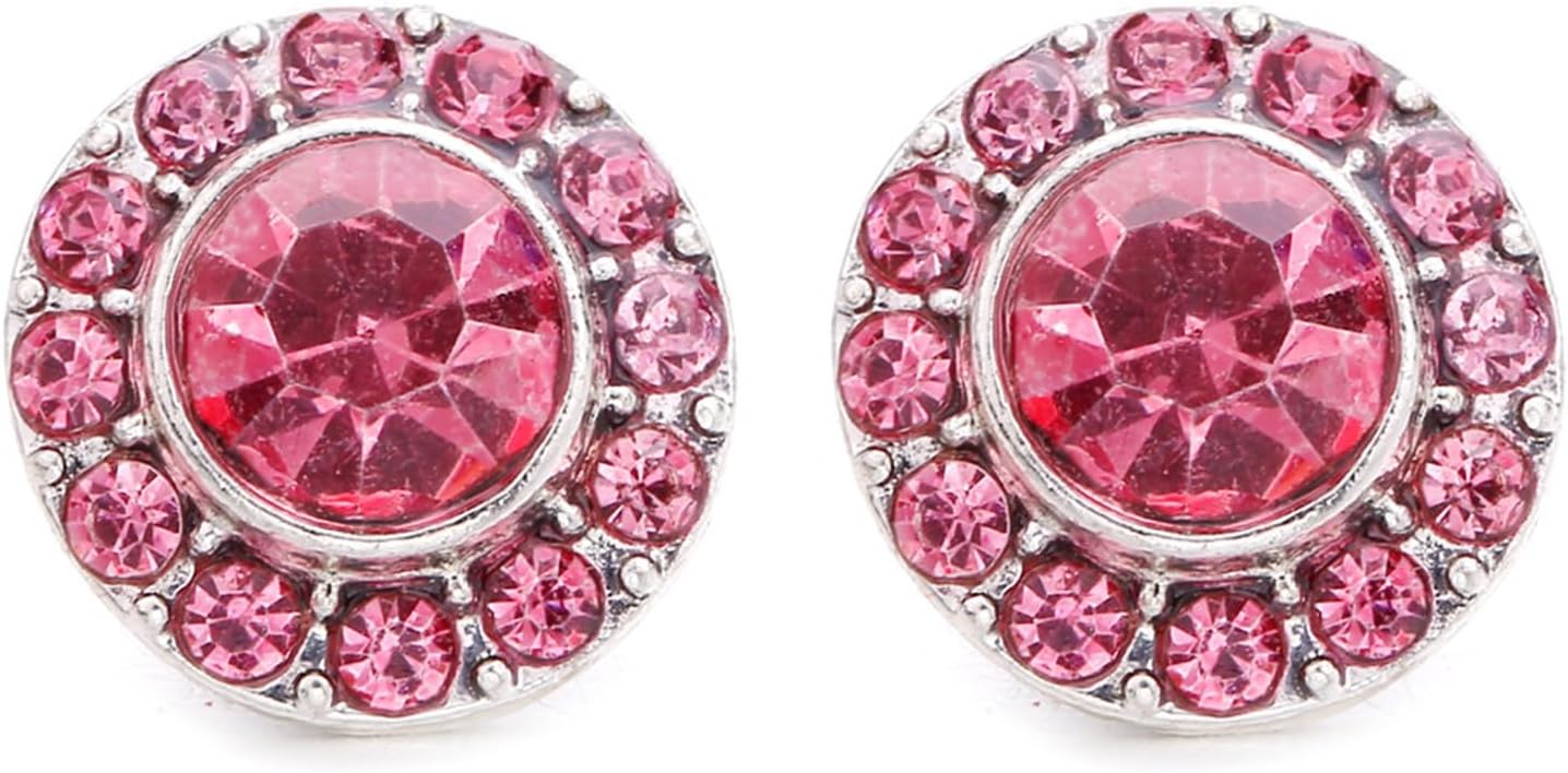 MALOYANVE Crystal Round Earrings Exquisite Sparkly Small Lightweight Circle Rhinestone Cubic Zirconia Stud Earrings Wedding Jewelry Gifts for Women