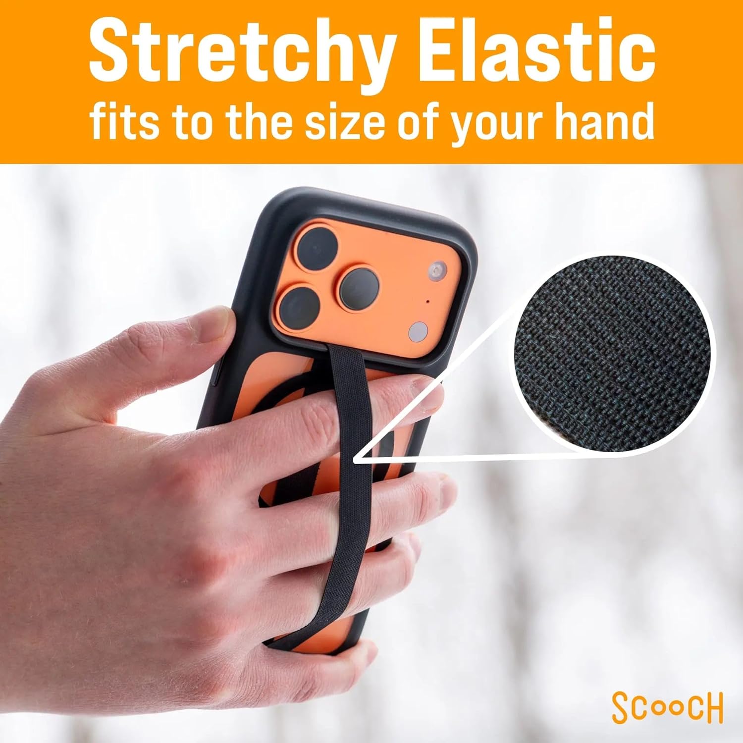 Scooch Bandmate, Elastic Flexible Phone Strap, Universal Slim Hand Finger Grip, Non-Slip Cell Phone Holder, Fits All Phone Cases, 5 Pack