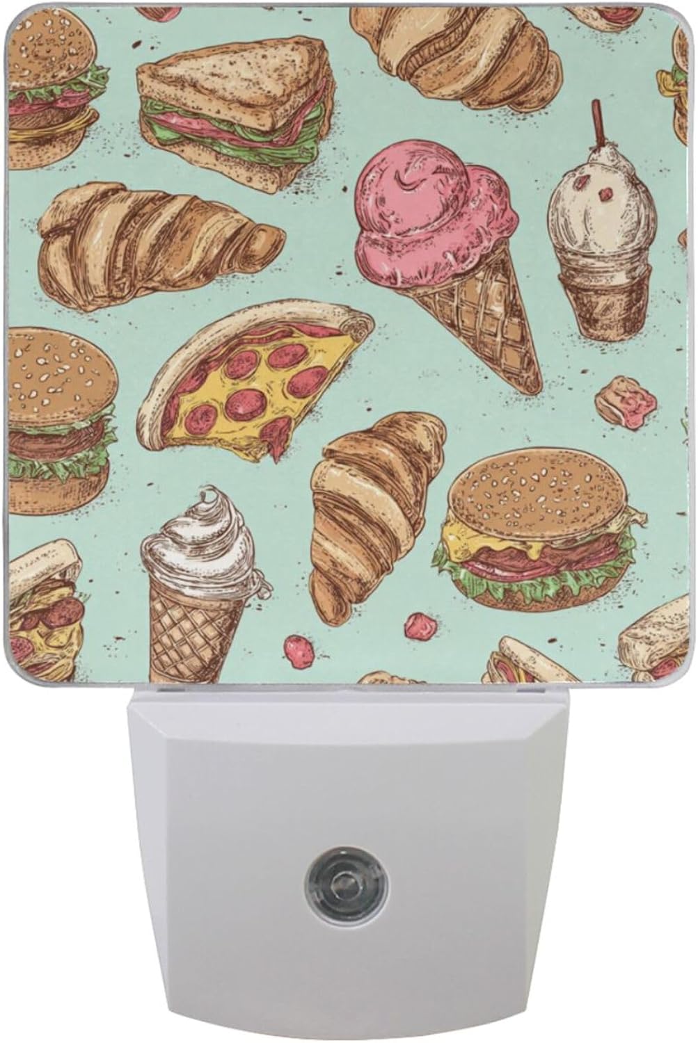 Ice Cream Croissants Pizza Hamburgers Sandwiches Hot Dog Night Light