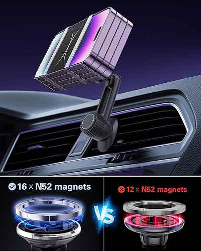 Miniatura 5 de volport Soporte magnético para teléfono para ventilación de automóvil, no bloqueante Soporte de teléfono de automóvil para iPhone MagSafe, soporte