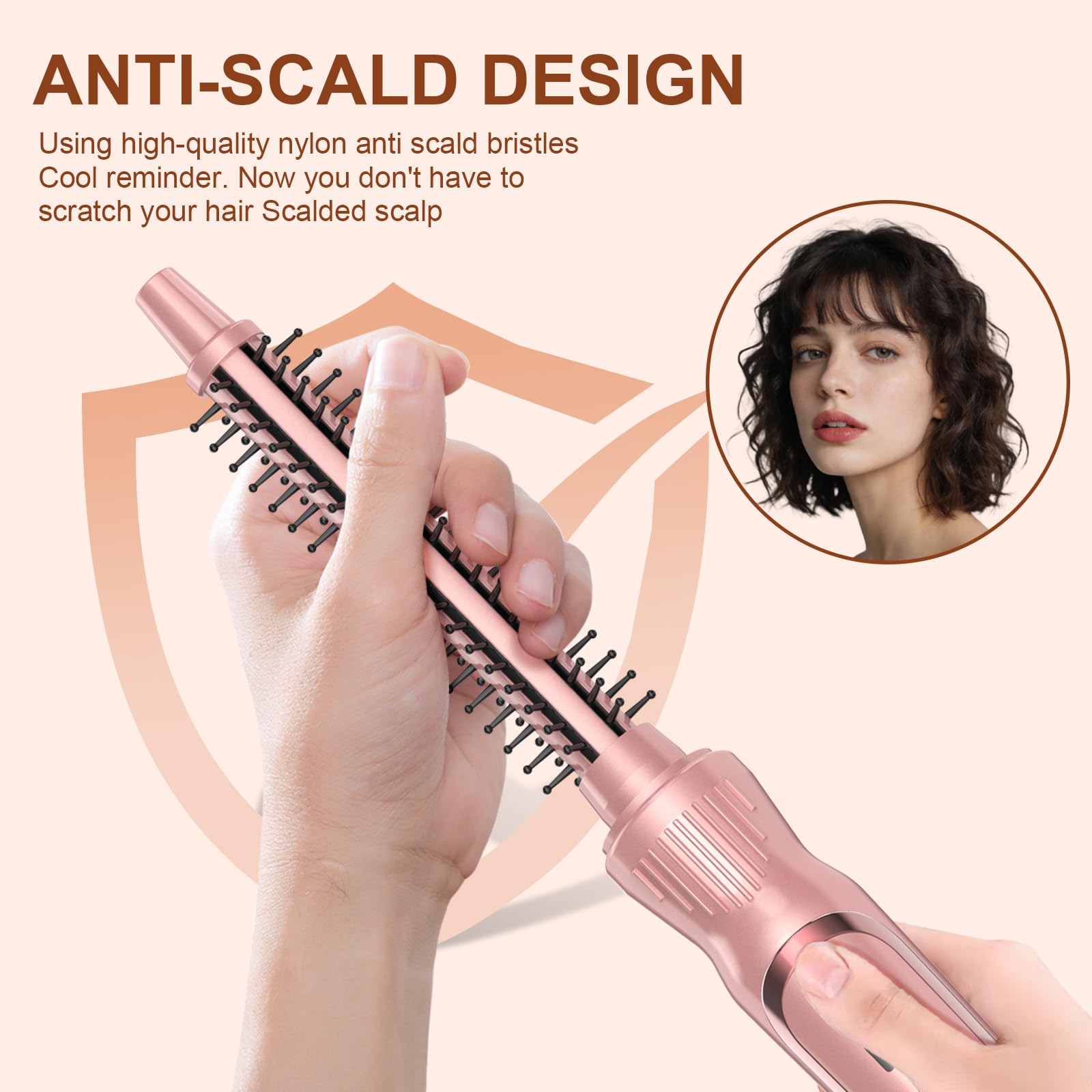Pink Heated Ionic Round Brush Hair Styler