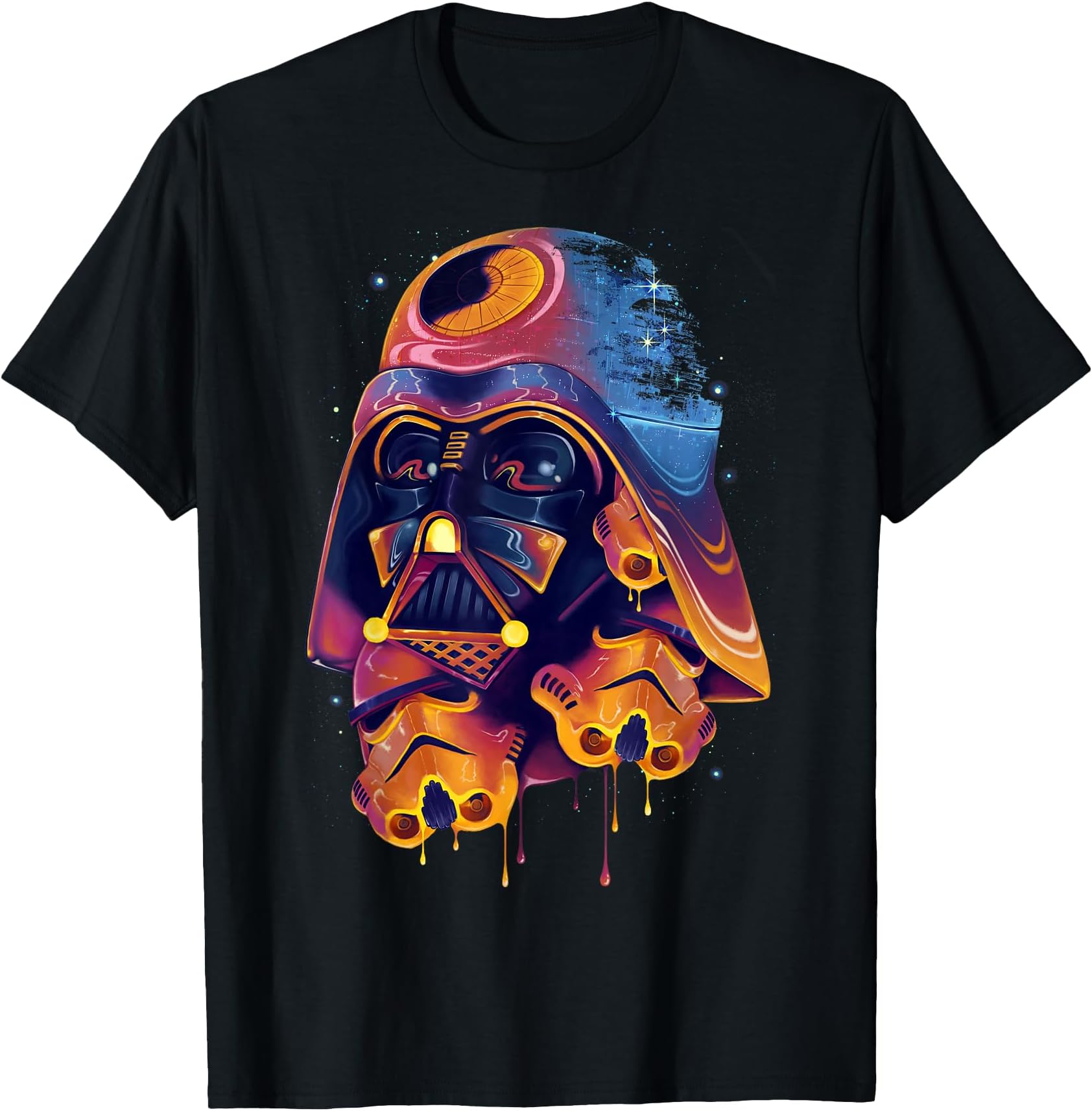 Darth Vader Trooper Helmets Psychedelic Drip T-Shirt