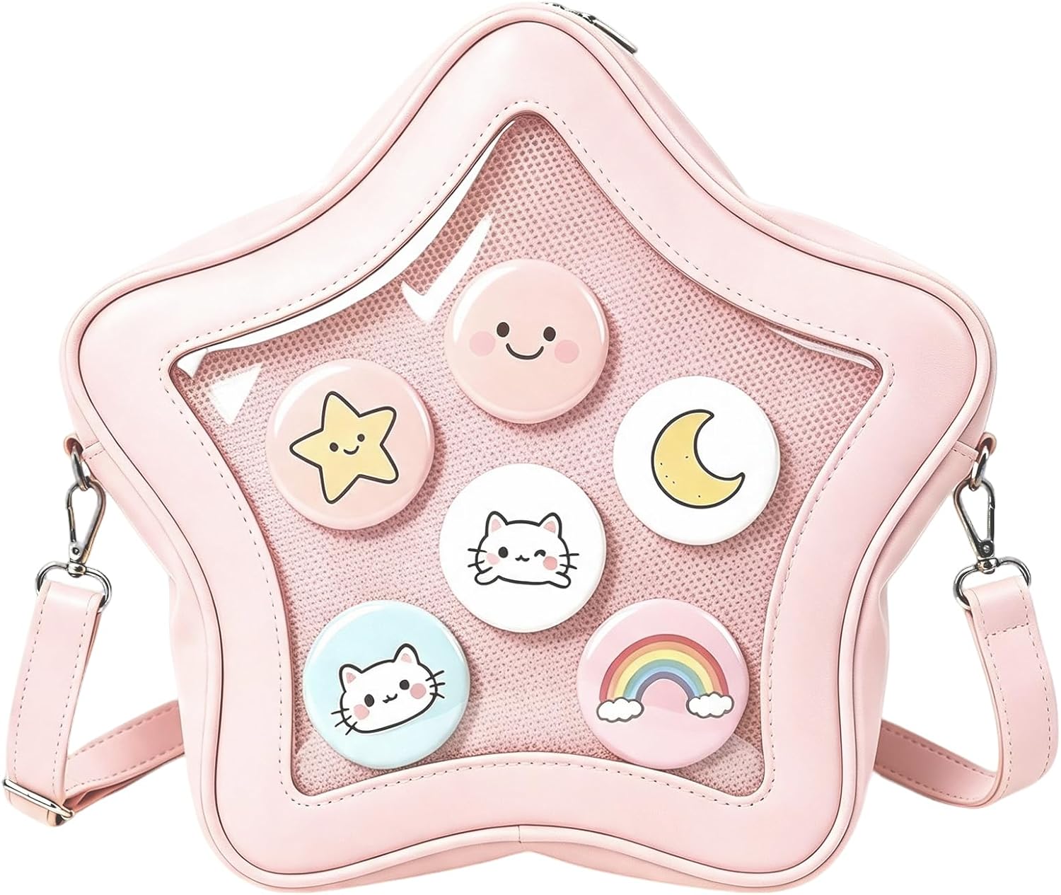 Star Ita Bag for Women, Star Shape Anime Pin Display Window Crossbody Bag image 5