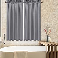 Vista 15 de CAROMIO - Cortina para cocina, cortina texturizada, cortinas para ventana de baño, varios tamaños