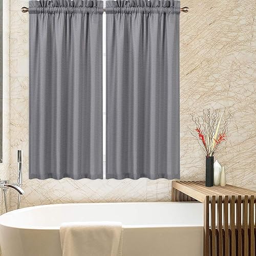 Miniatura 15 de CAROMIO - Cortina para cocina, cortina texturizada, cortinas para ventana de baño, varios tamaños