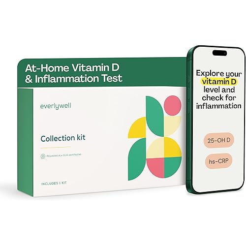 Everlywell At-Home Vitamin D and Inflammation Test Collection Kit for Women and Men, with Accurate Results from a CLIA-Certified Lab Within Days, for Ages 18 Plus
