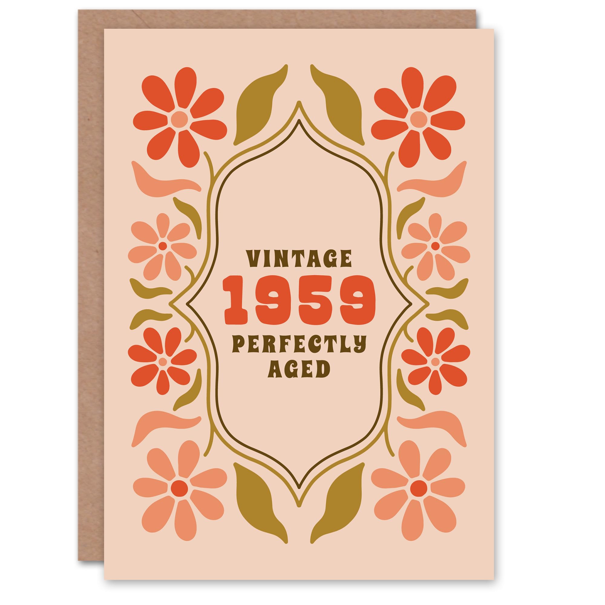 Artery8 Vintage Year Floral Flowers Her Born 1959 Aged 66 Years Old 66th Birthday Card Mum Gran Wife