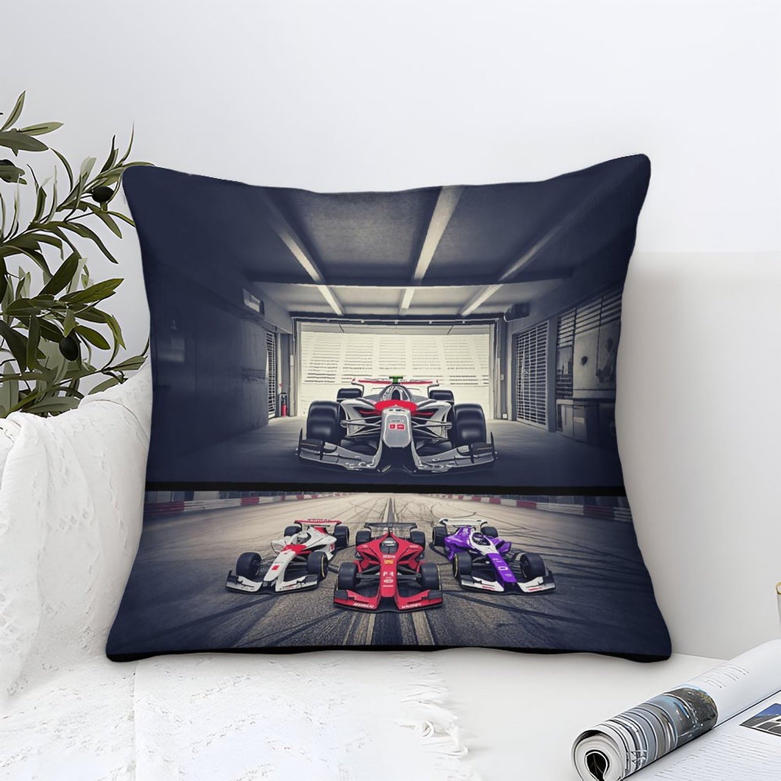 3U6C4M9K Formulaa Racing Cushion Covers 40x40cm, Racing Car Polyester Microfiber Decorative Throw Pillow Covers for Sofa Couch Bed Home Patio Outdoor Decor