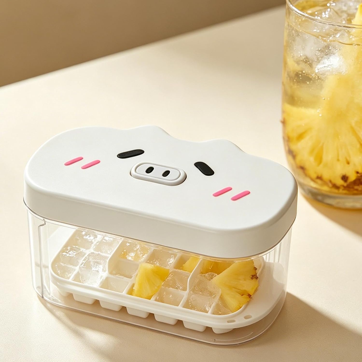 Ice Tray, Stackable 24 Cavity Mould with Container and Lid - Ice Molds for Preparing Cocktails | for Whisky Coffee Drinks and in Freezer and Kitchen