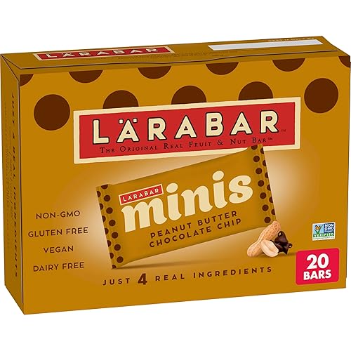 Miniatura 13 de Larabar - Mini barras de masa de galletas con chispas de chocolate, barra vegana de frutas y nueces sin gluten, barras de 0.78 onzas, 20