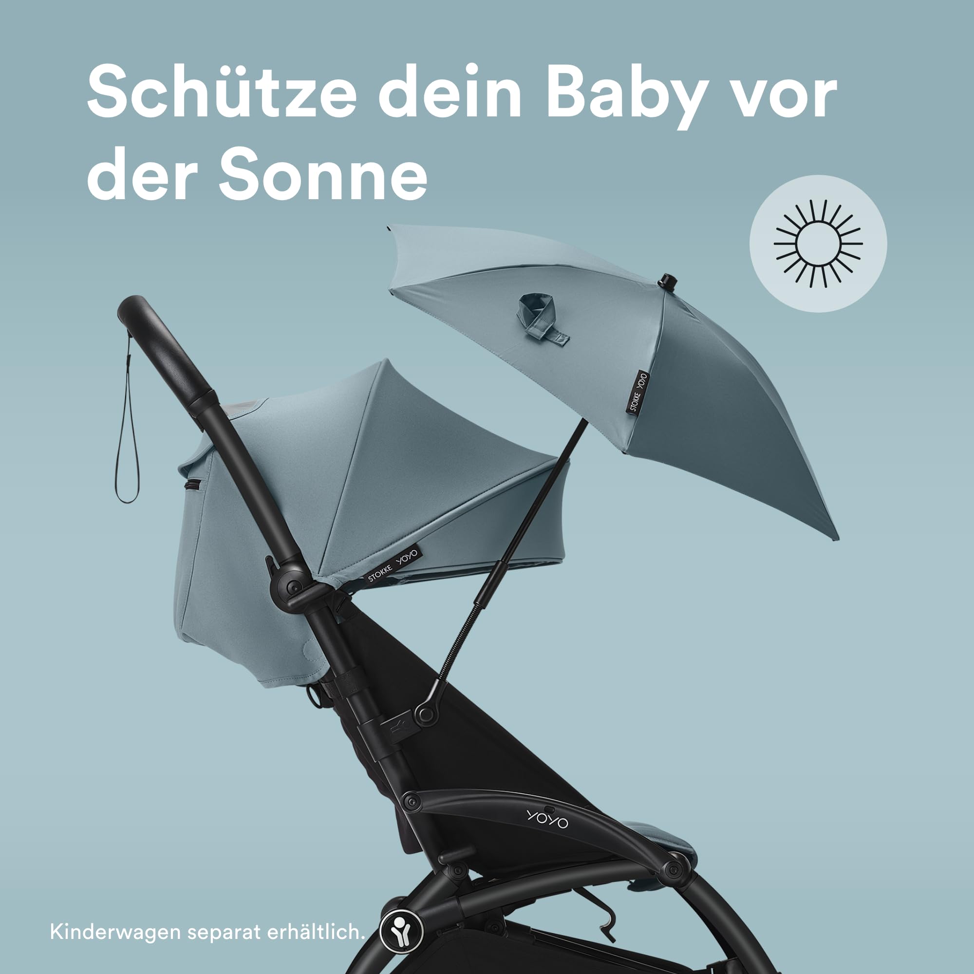Stokke Yoyo parasol - Aqua-beskyttelse UPF 50, forbedret opacitet
