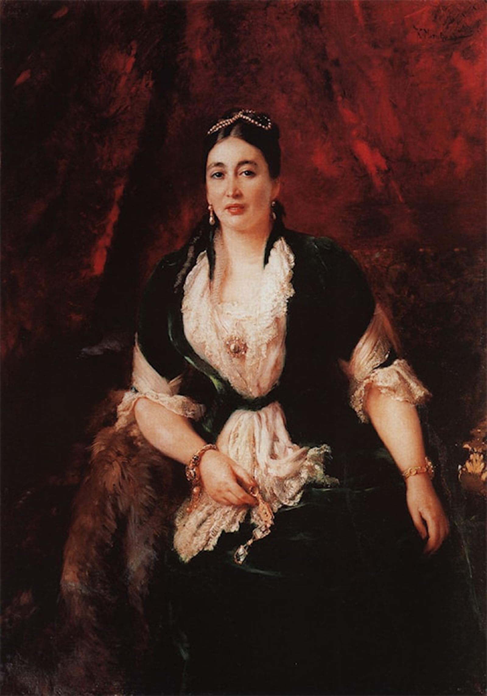 POSTERIIk Famous Modern Artwork Art Mural Portrait Widow of E S Rastorgueva by Konstantin Yegorovich Makovsky Oil Paintings Pictures for Home Decor 60x90cm