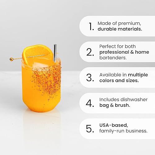 Miniatura 10 de A Bar Above Juego de pajitas de metal dorado  Juego de pajitas de metal Jumbo, cortas y largas  Pajitas reutilizables doradas con bolsa apta para