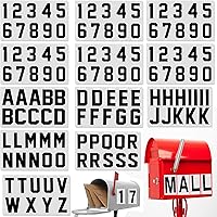 Vista 11 de 120 calcomanías reflectantes de números y letras para buzón, 2 pulgadas, autoadhesivas con letras mayúsculas, calcomanías digitales reflectantes