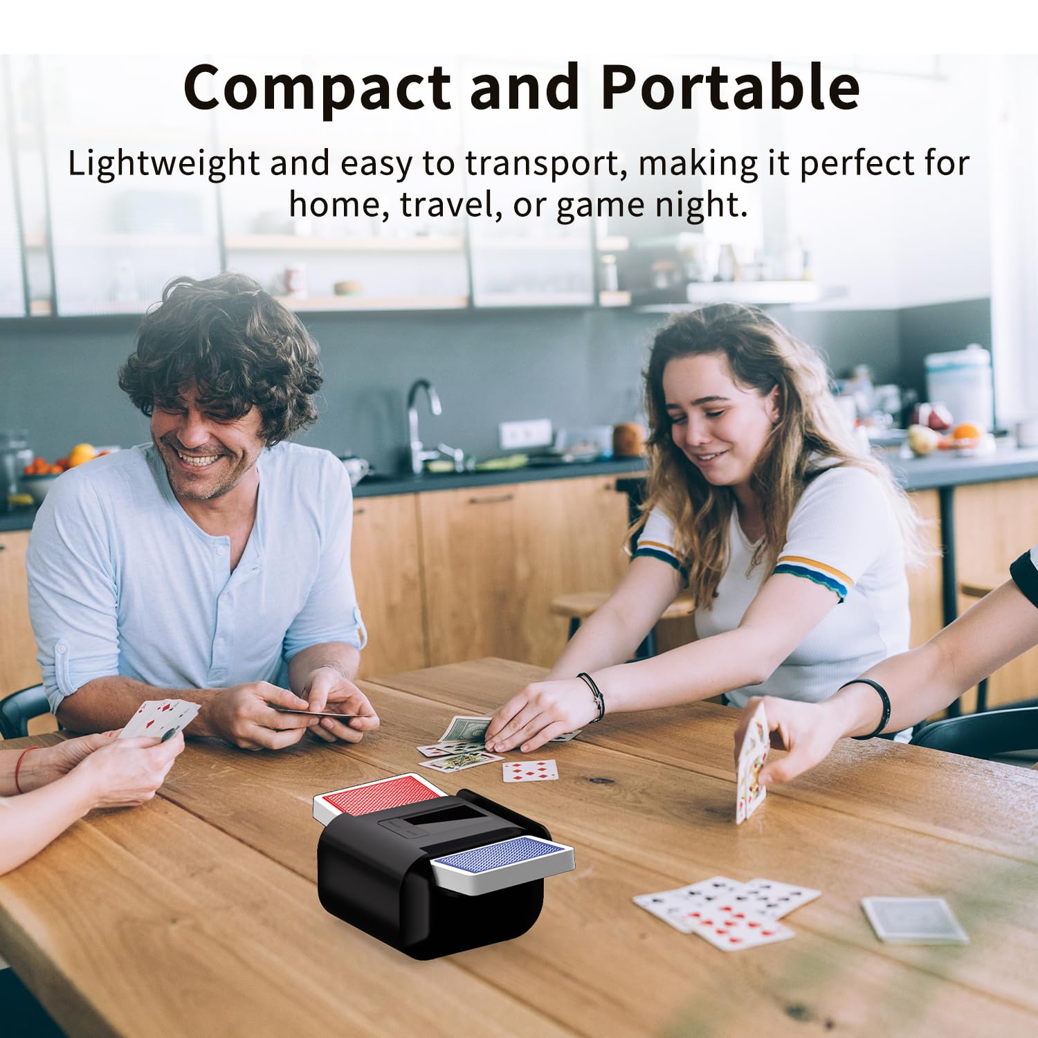 Gelabur Automatic Card Shuffler, Macchina di miscelazione di Carte Ricaricabile per 1-2 ponti, Mixer di Schede elettriche Doppia Modalità a Basso Rumore per Poker, UNO, Texas Hold'em, Blackjack