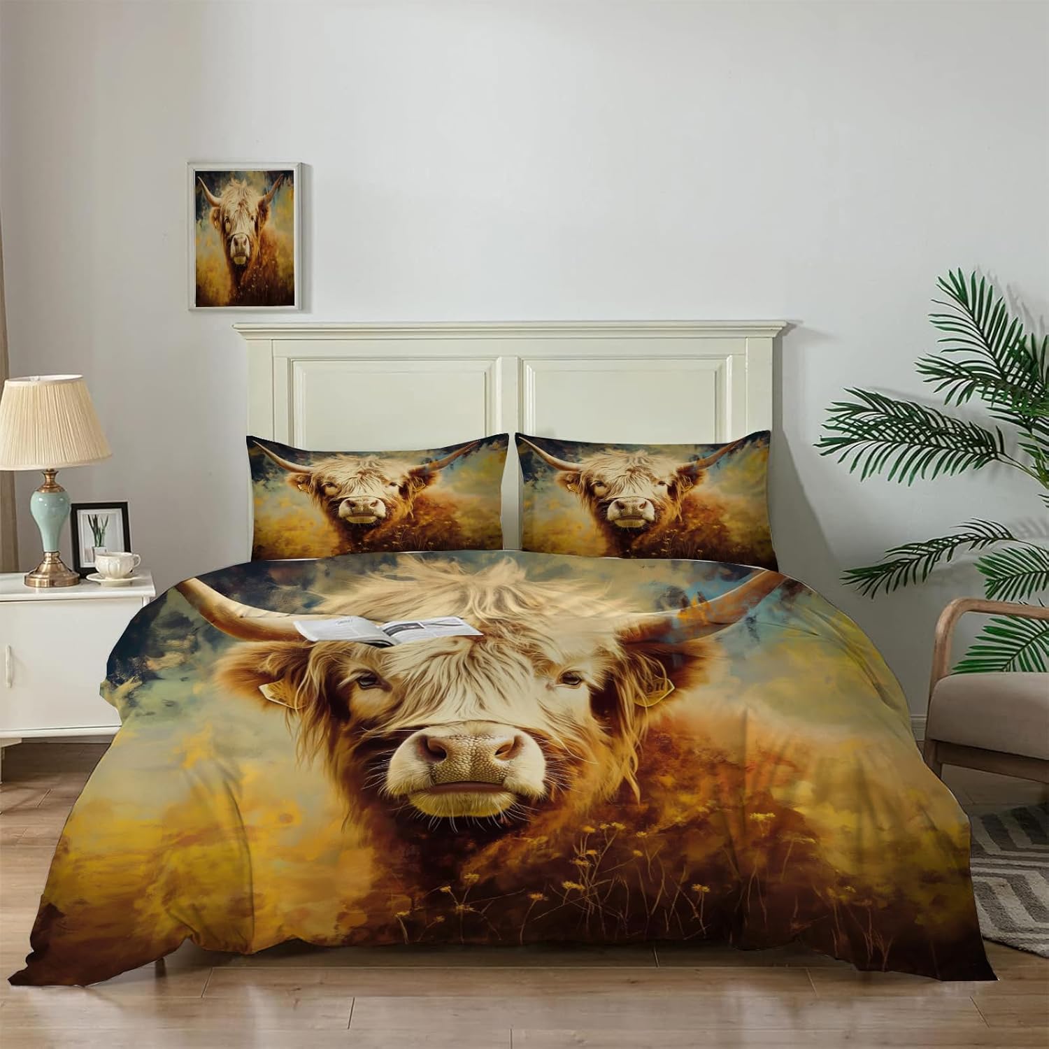 Funny Animal Gorilla Pattern Full Size Duvet Cover Set Surreal Style Patterns Bedding Duvet Cover 3 Piece Set Decor Soft Double Fibre Cover with Zipper 3 Piece Bedding Full Size Set