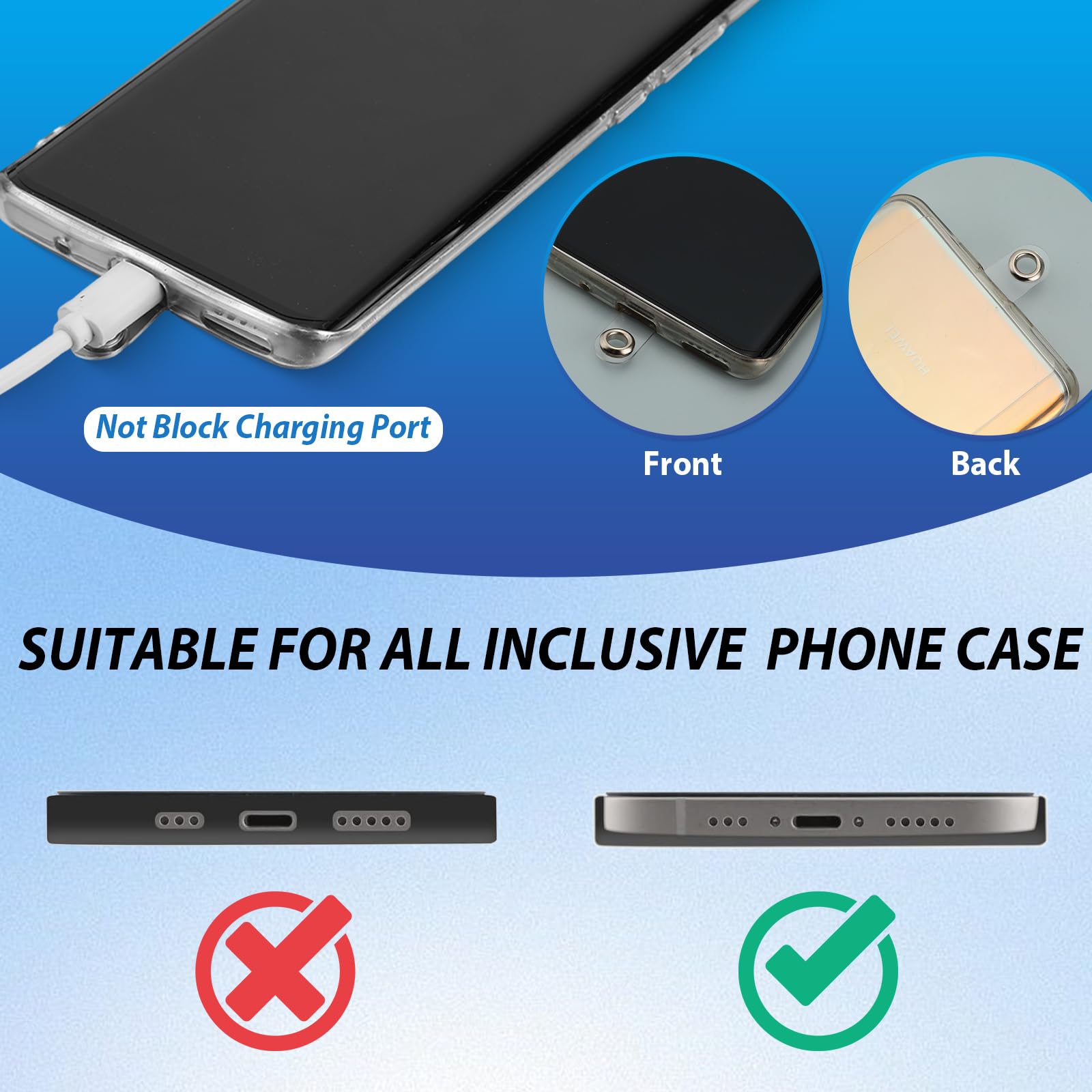 Cobee Universal Phone Tether Tabs, 4 Pcs 2.28" X 1.5" D-Buckle Lanyard Replacem | UK