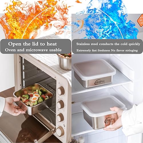 Miniatura 6 de Juego de coladores cuadrados, acero inoxidable 304 con tapa de polietileno, contenedor de almacenamiento, escurridor de tofu, preparación de la