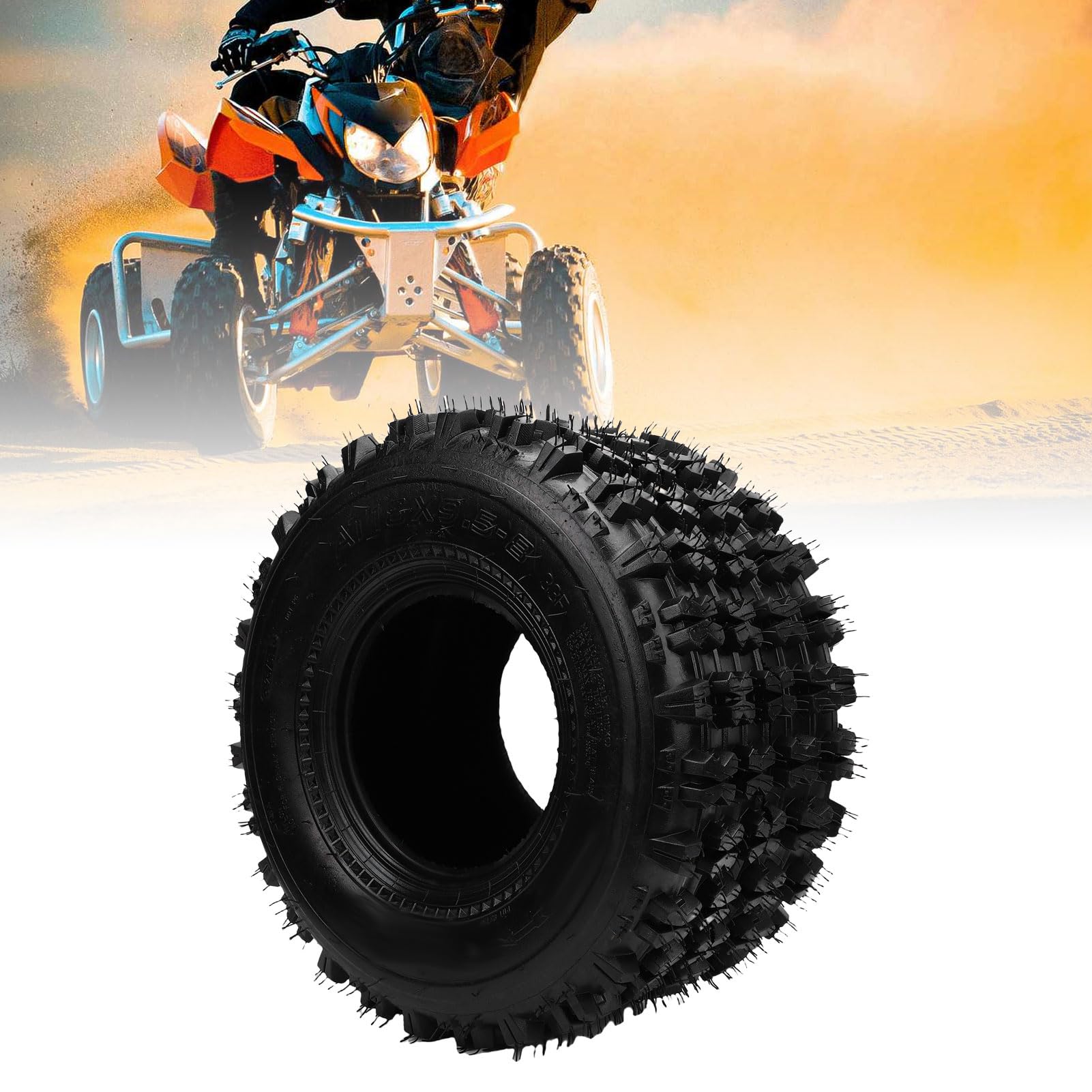 Tbest Koło Podciśnieniowe Gumowa Antypoślizgowa Opona Terenowa 18x9,5 8 Cali do Quadów ATV UTV Wózki Golfowe