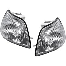 Clear Turn Signal Light Lamp Durable Front Left Right Side Corner Signal Light for BMW E36 3 Series 1992-1998 Plastic Metal Silver Tone Set of 2