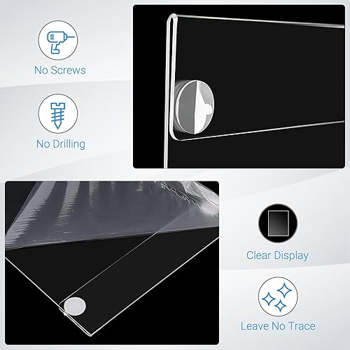 Miniatura 3 de Paquete de 12 soportes acrílicos para letreros de 8.5 x 11 pulgadas, montaje en pared, uso vertical y horizontal, soporte para letreros de pared,