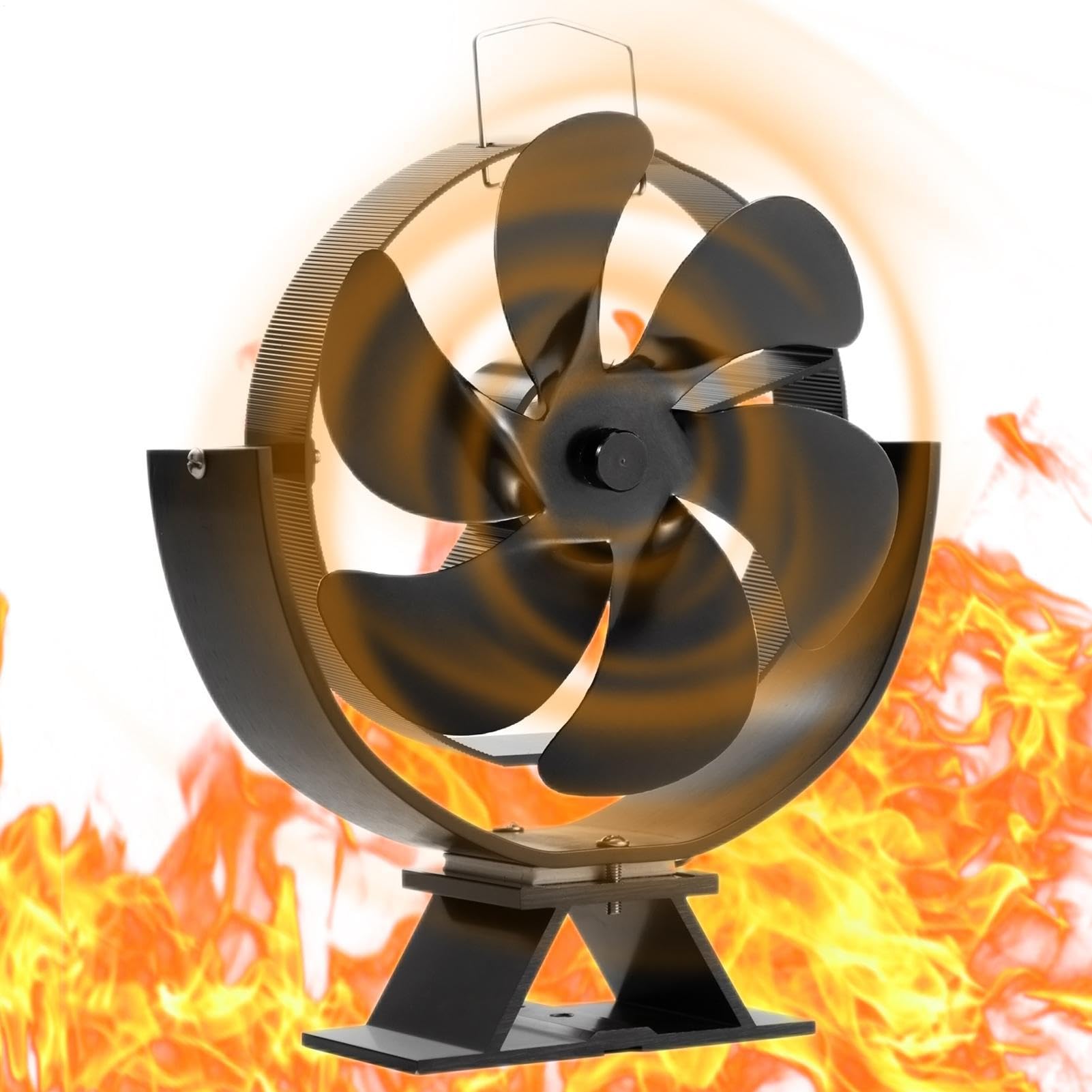 Ventilatore per stufa a legna, robusto ventilatore di circolazione 'aria | calda, girevole a 360 gradi, distribuzione efficiente del calore, riscaldato, silenzioso, alimentato a calore, 6