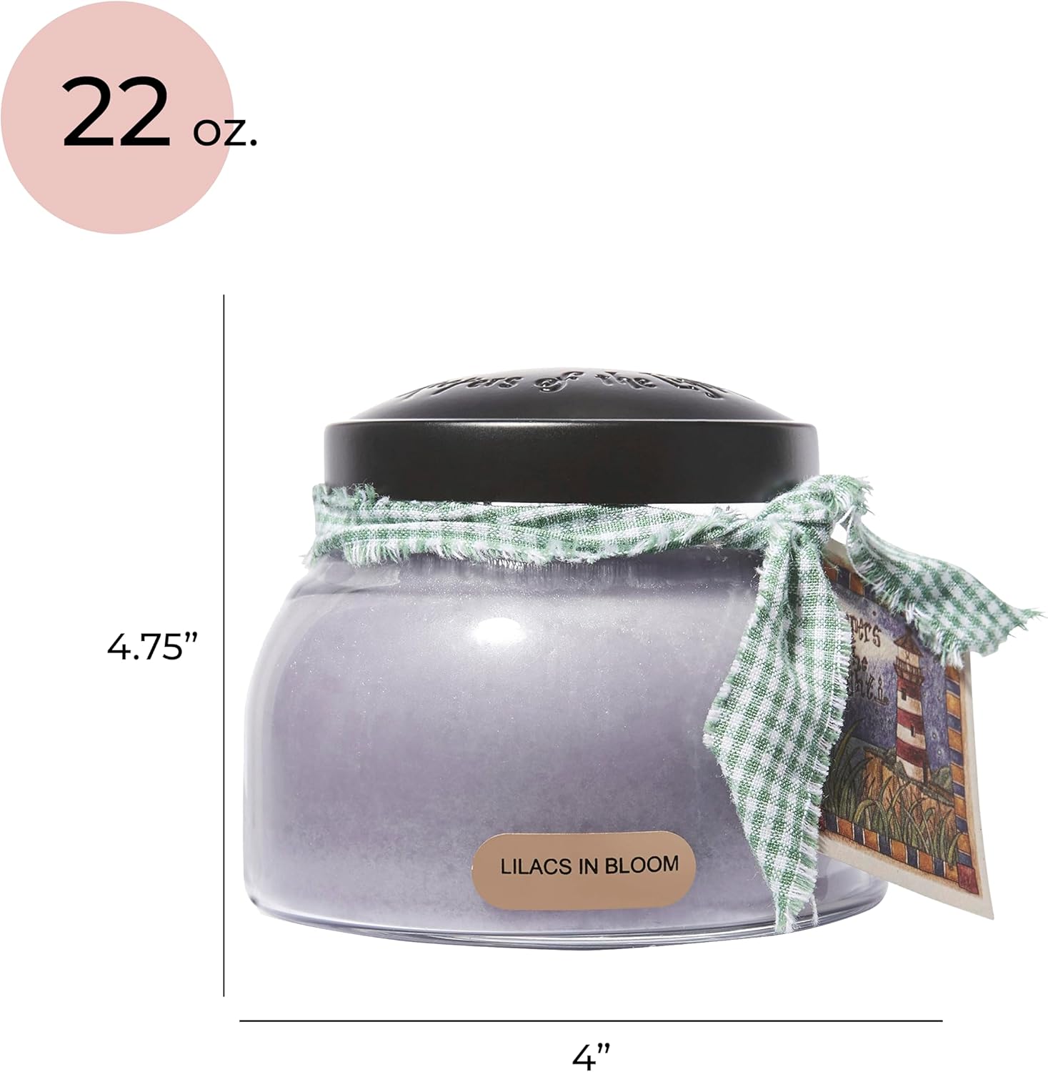 A Cheerful Giver - Lilacs In Bloom Mama Scented Glass Jar Candle (22oz) with Lid & True to Life Fragrance Made in USA