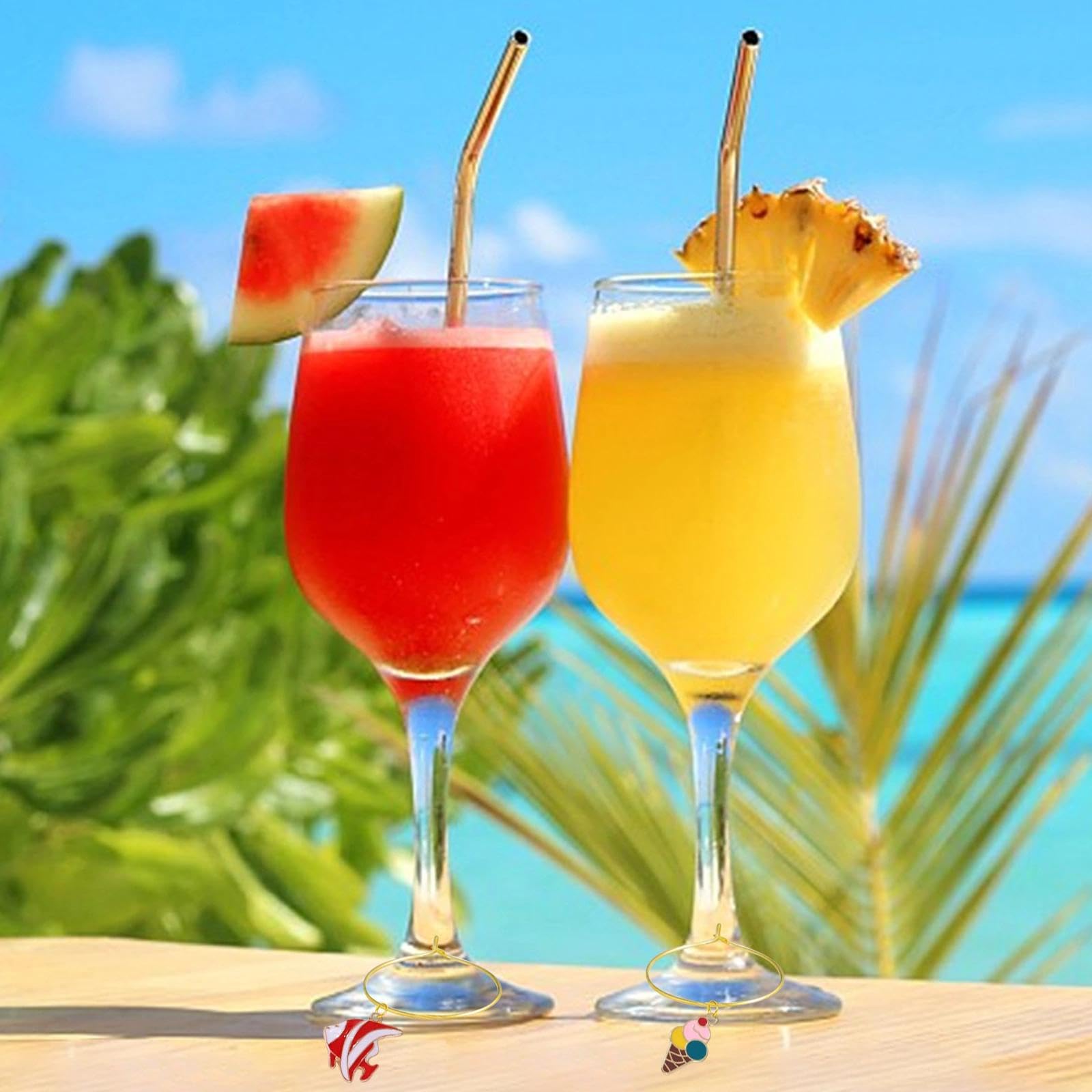 24 Pièces Marque Verree Charmes de Verre à Vin Breloques pour Verres à Vin avec Pochette en Velours pour Fêtes Marqueurs de Boisson, MMarque Verre a Pied, Marqueur de Verree, Marque-Verre Vinn
