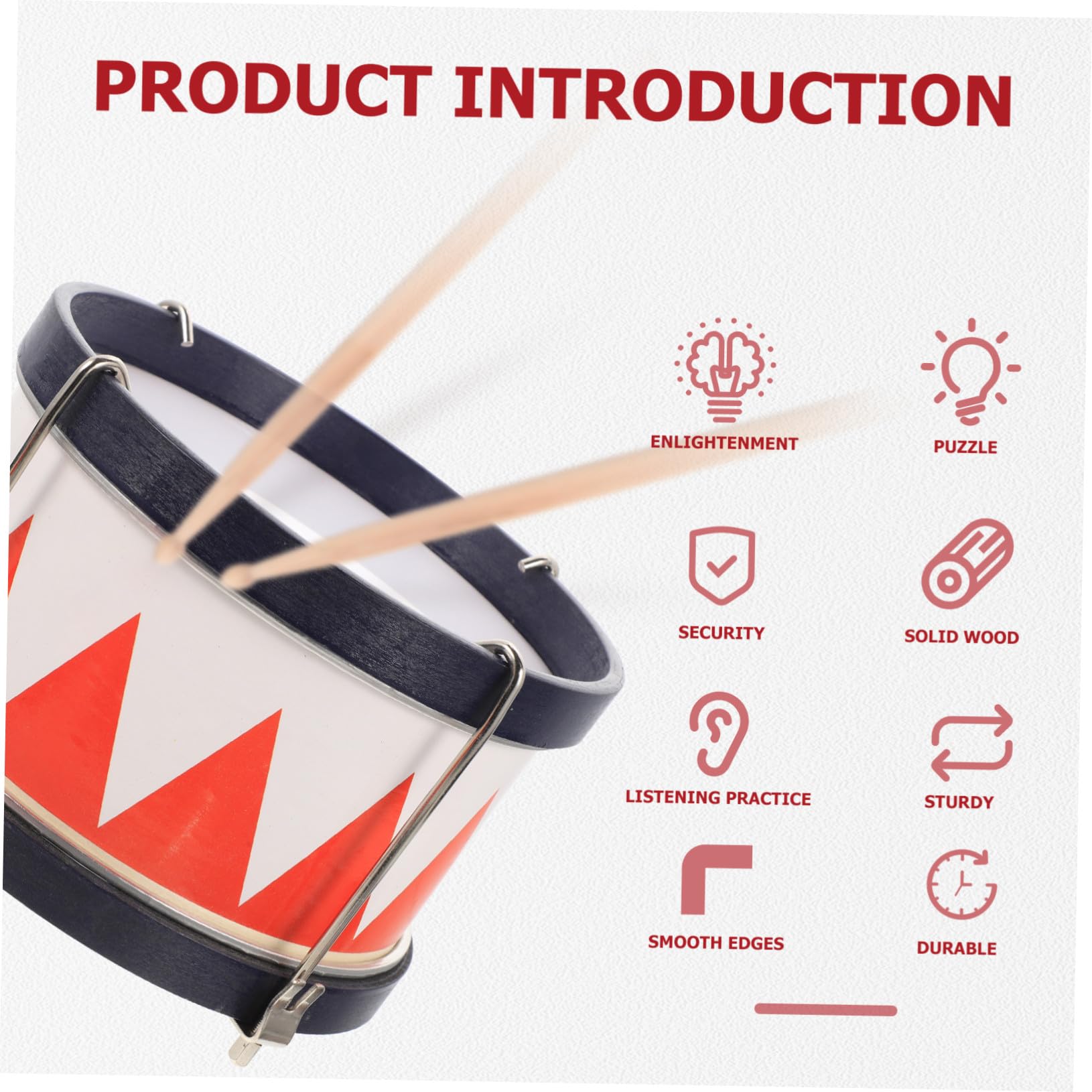 BESPORTBLE Caja de Percusión Infantil Rojo de Madera y Metal para Entrenamiento Auditivo y Atención de Niños, Kit Educativo Adecuado para Niños y Adultos Color Aleatorio